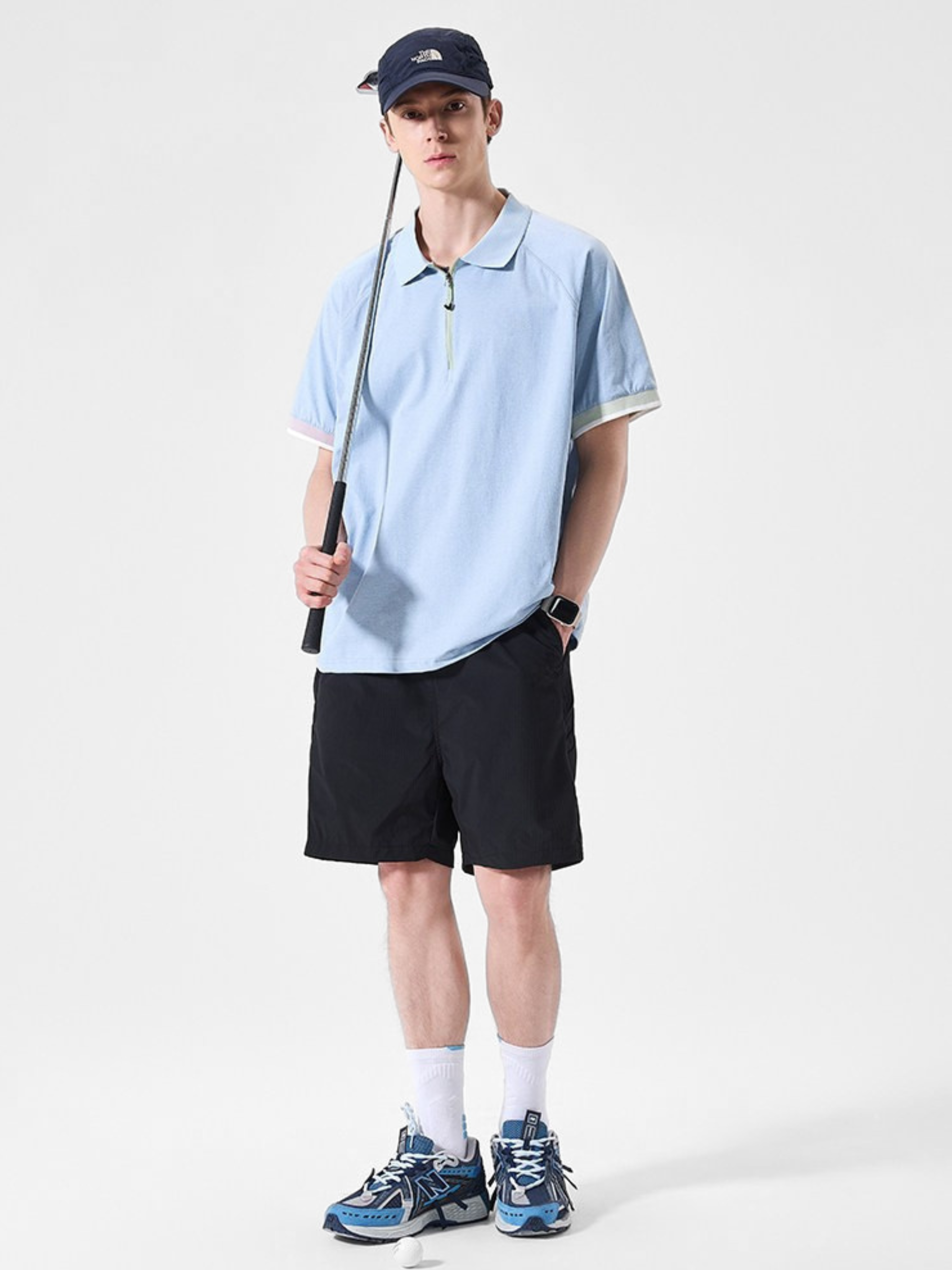 ChillFlask - Unisex Antibacterial Quick-Dry Half-Zip Polo T-Shirt