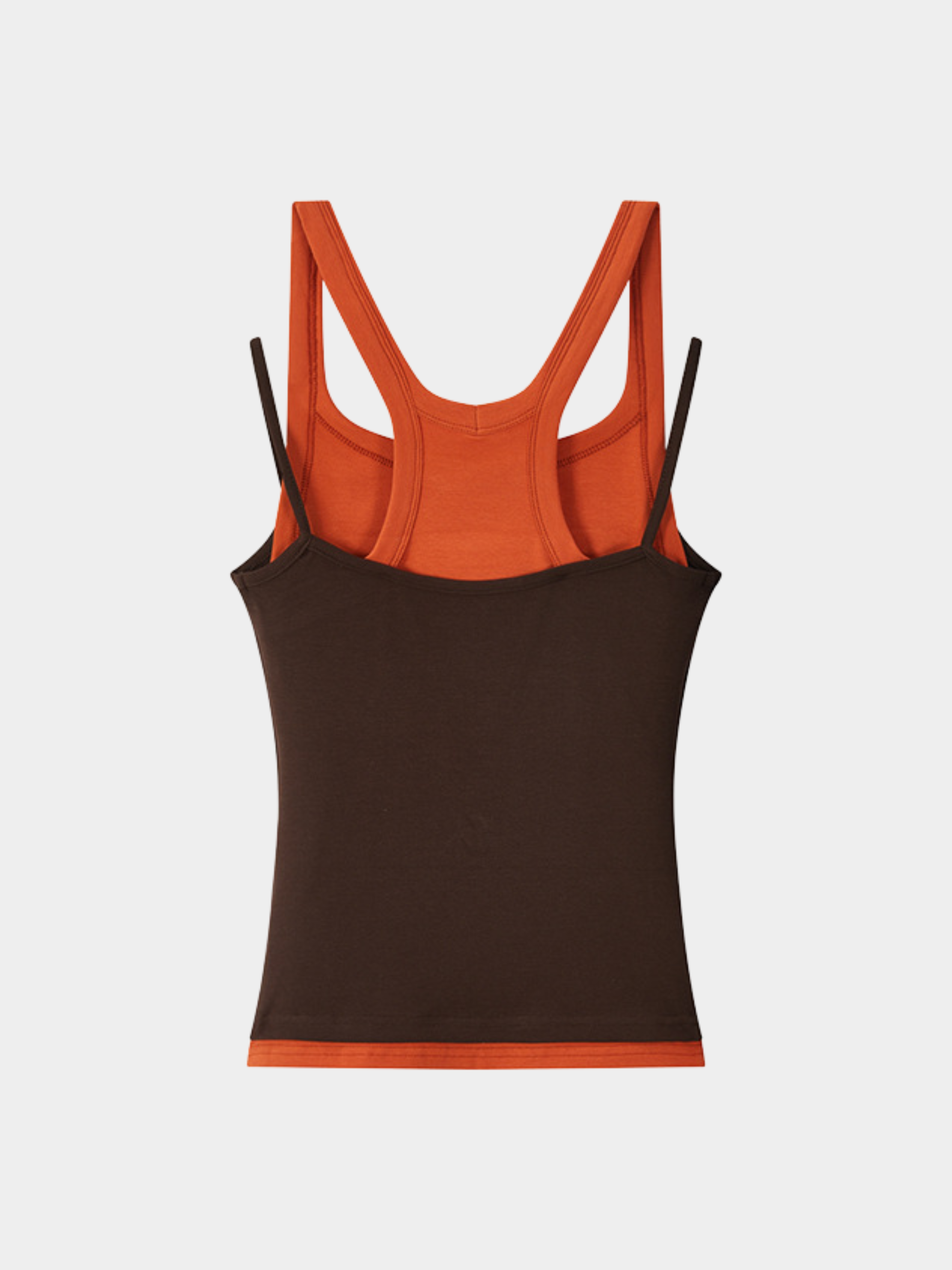 Caveveil - Women's Faux Two-Piece Ribbed Tank Top