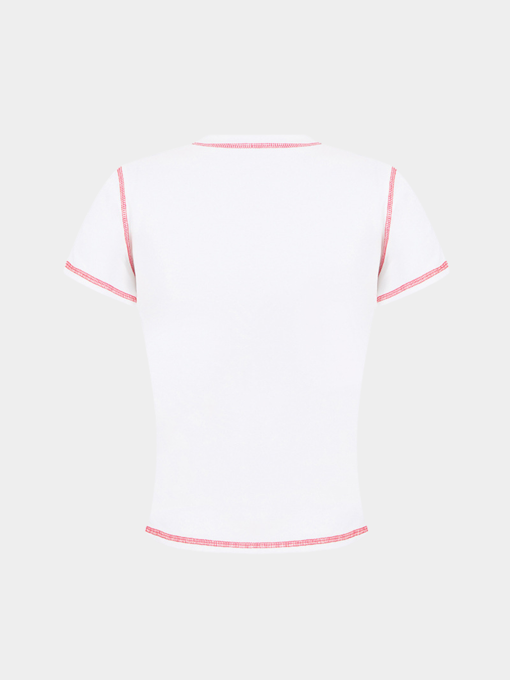 BerryPop - Women's Contrast Stitch Dopamine Print Cropped T-Shirt