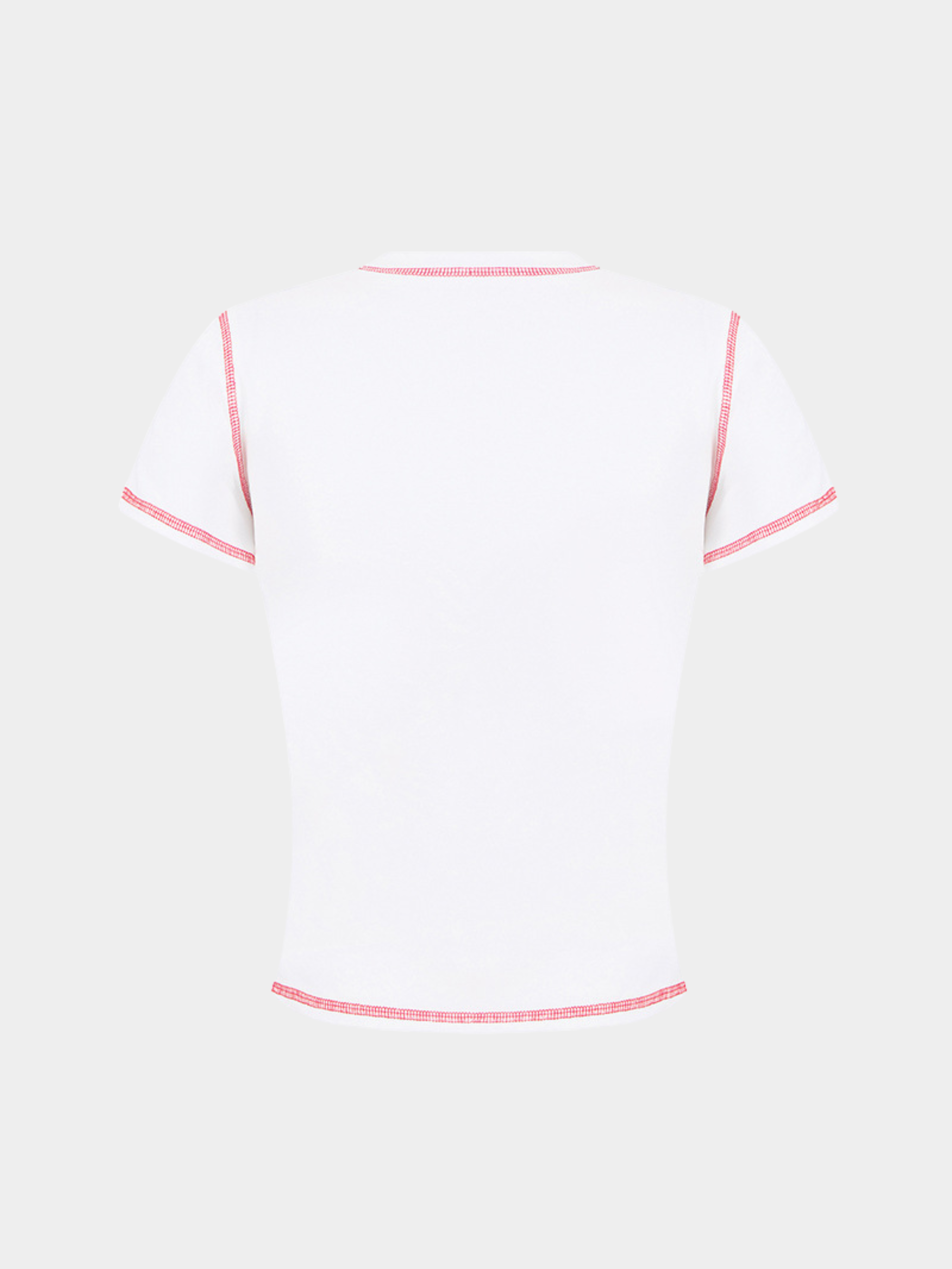 BerryPop - Women's Contrast Stitch Dopamine Print Cropped T-Shirt