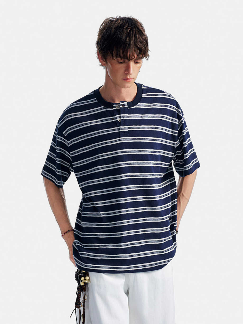 CrestWrap - Men's Lyocell Blend Henley Short Sleeve T-Shirt