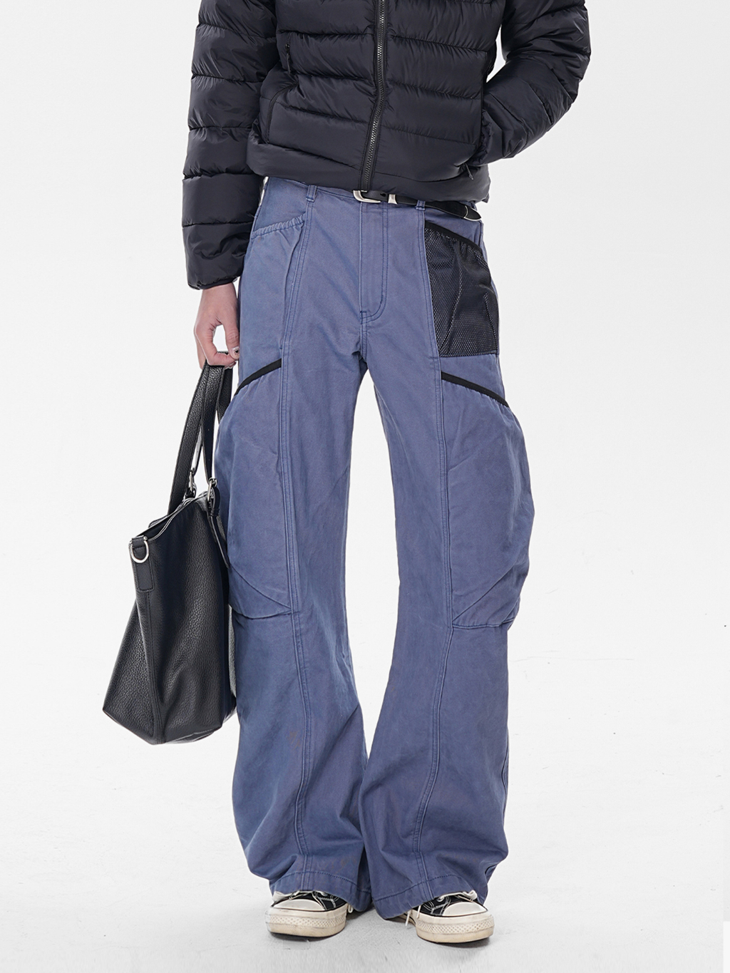 SleekLine - Men's Cross-Strap Multi-Pocket Curved Cargo Pants
