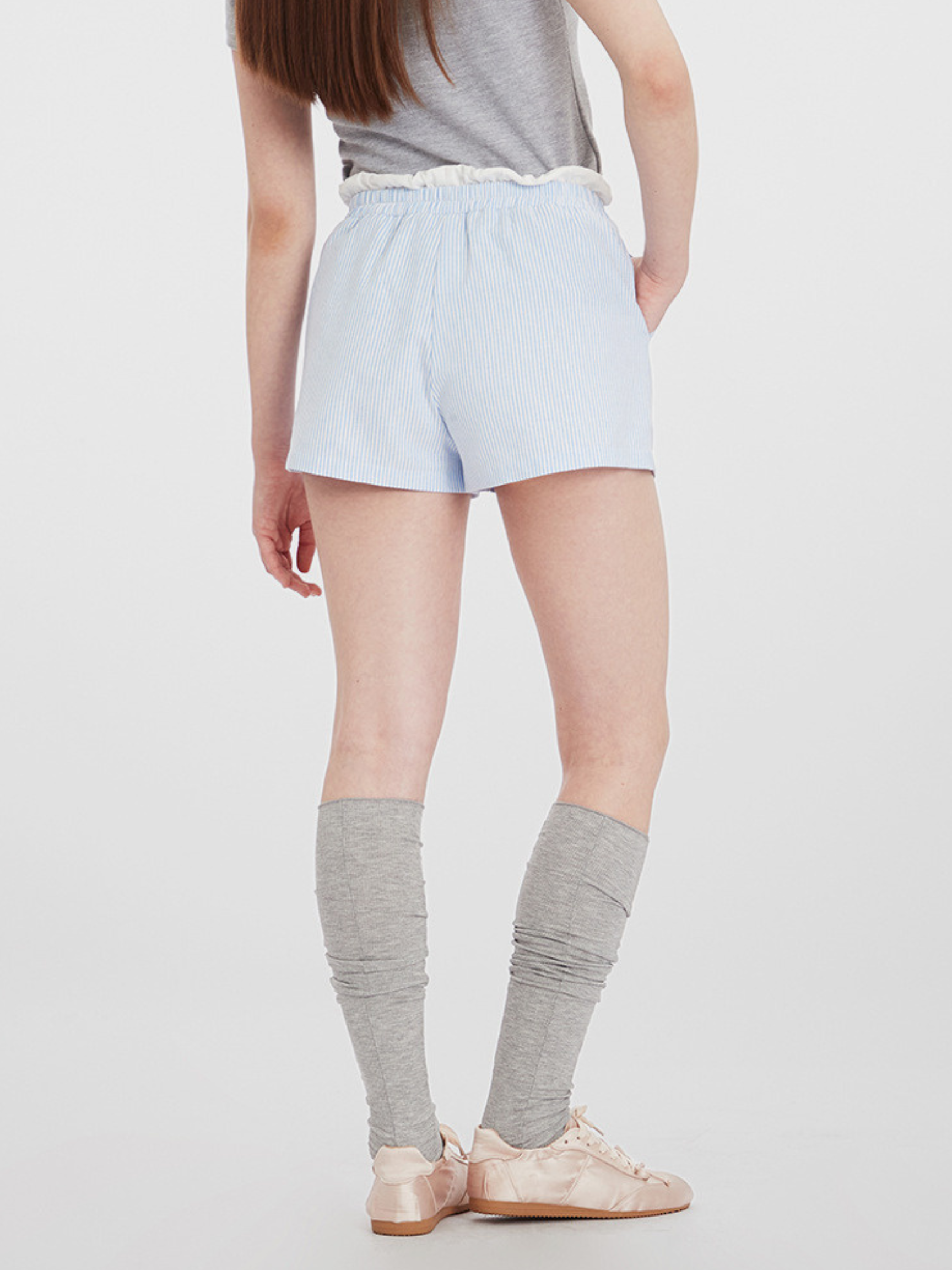SkyLight - Women's Striped Double-Waist Casual Shorts