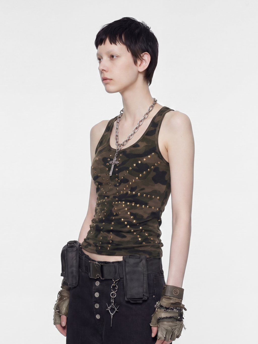 FoxTank - Women's Studded Camo Tank Top