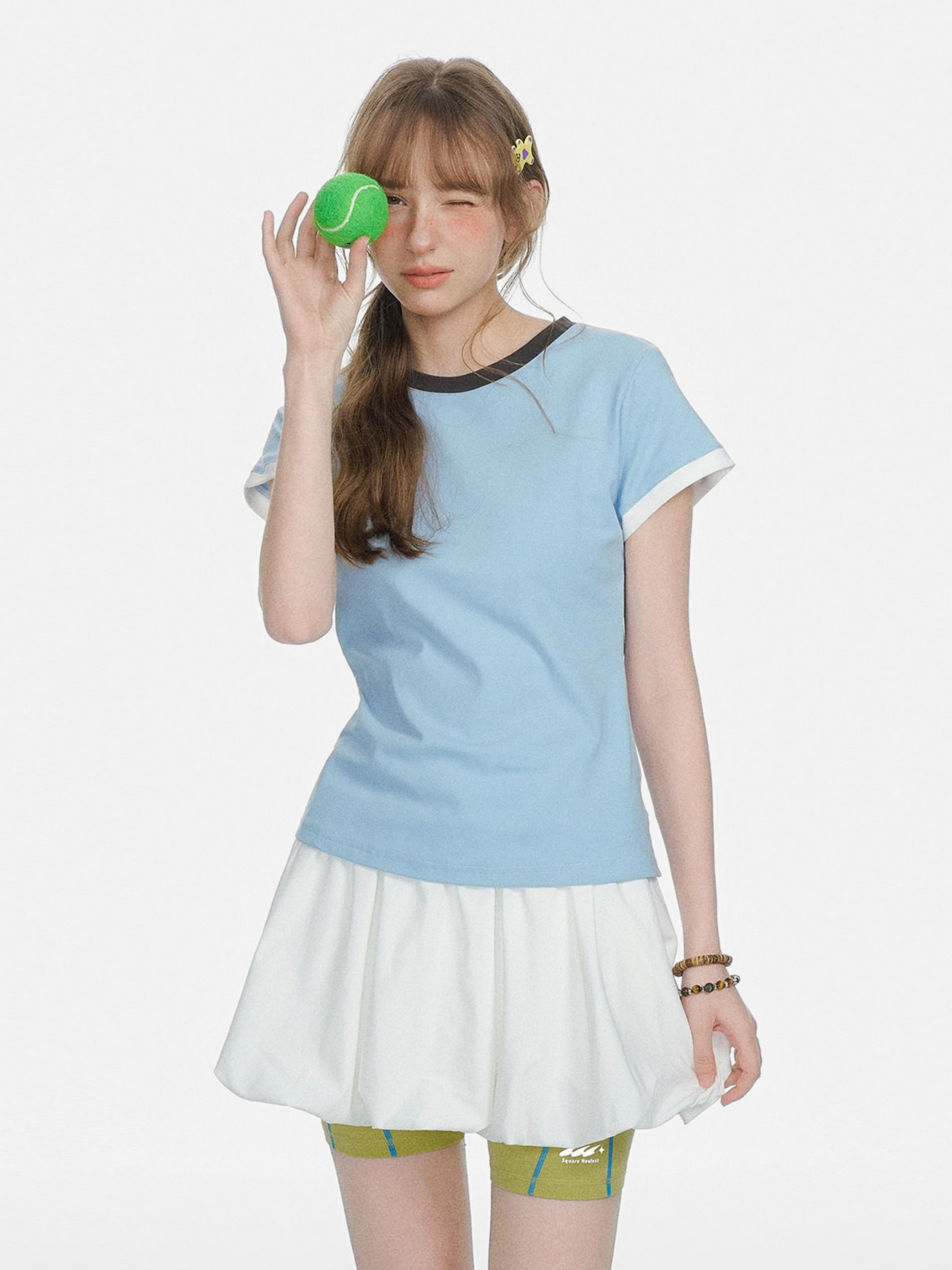 Aquaflow - Women's Color-Block Slim Fit Cropped T-Shirt
