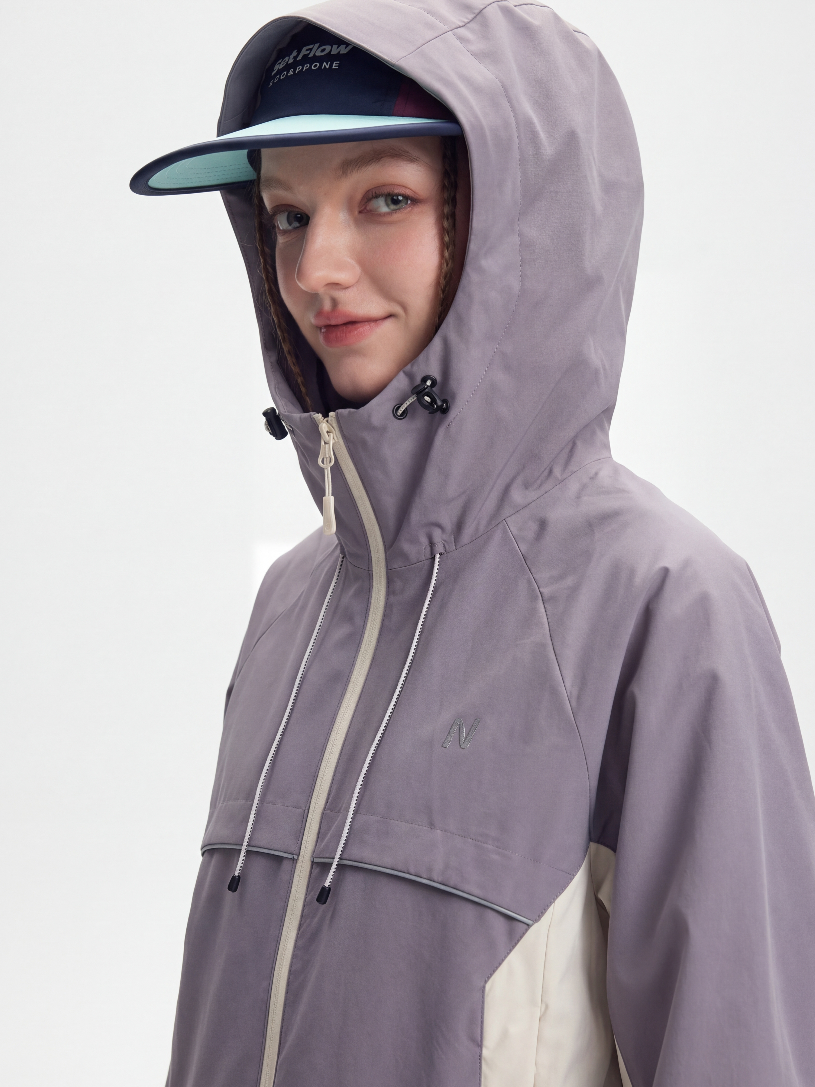 AlpineClimb - Women's Water-Repellent Cropped Hooded Shell Jacket