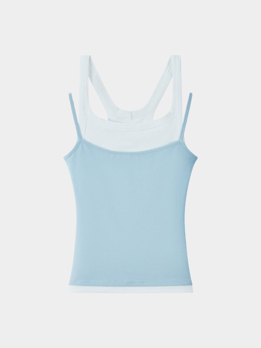 Caveveil - Women's Faux Two-Piece Ribbed Tank Top