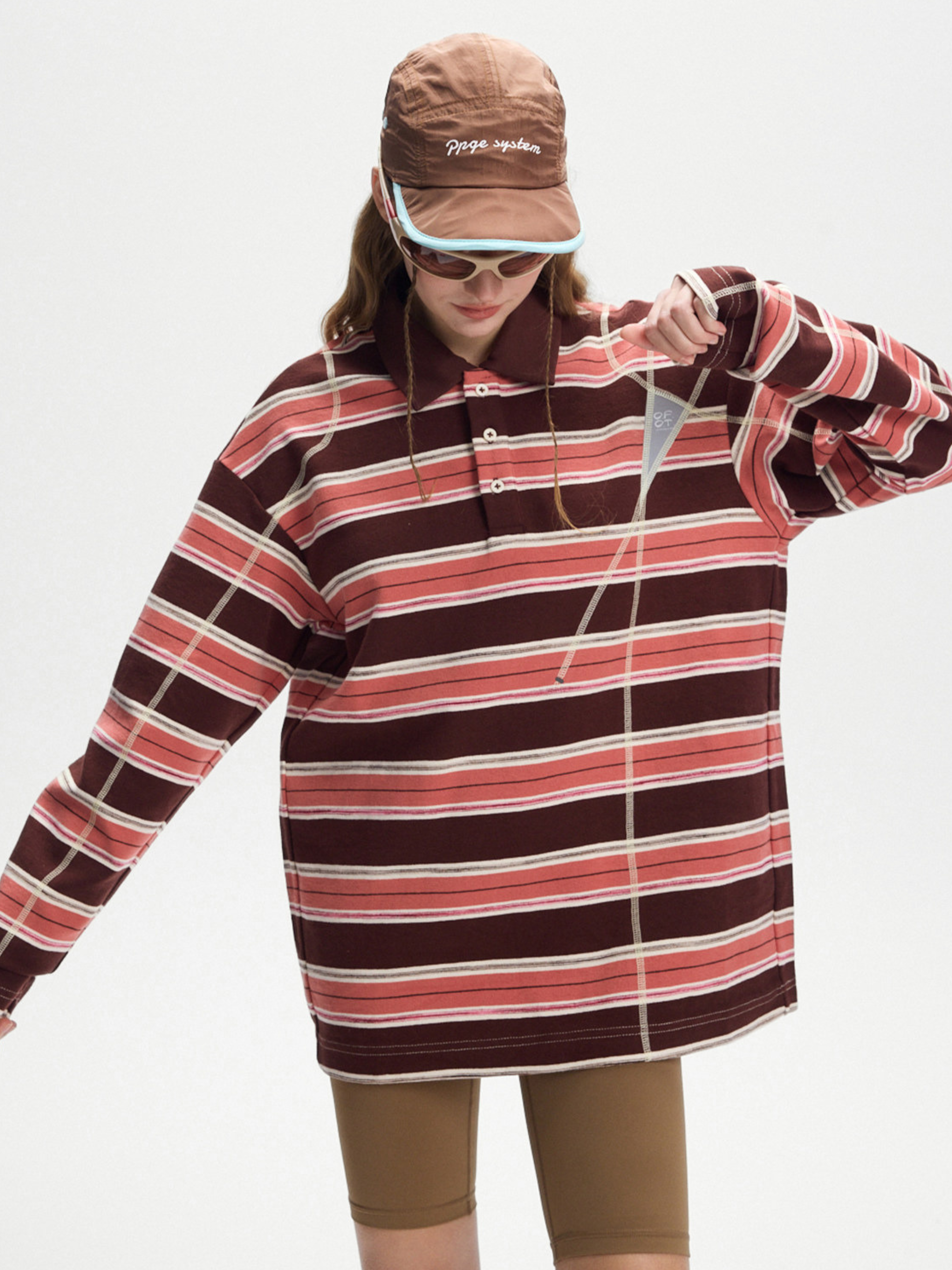 Staple - Women's UPF50+ Protection Striped Knit Long Sleeve Polo Shirt