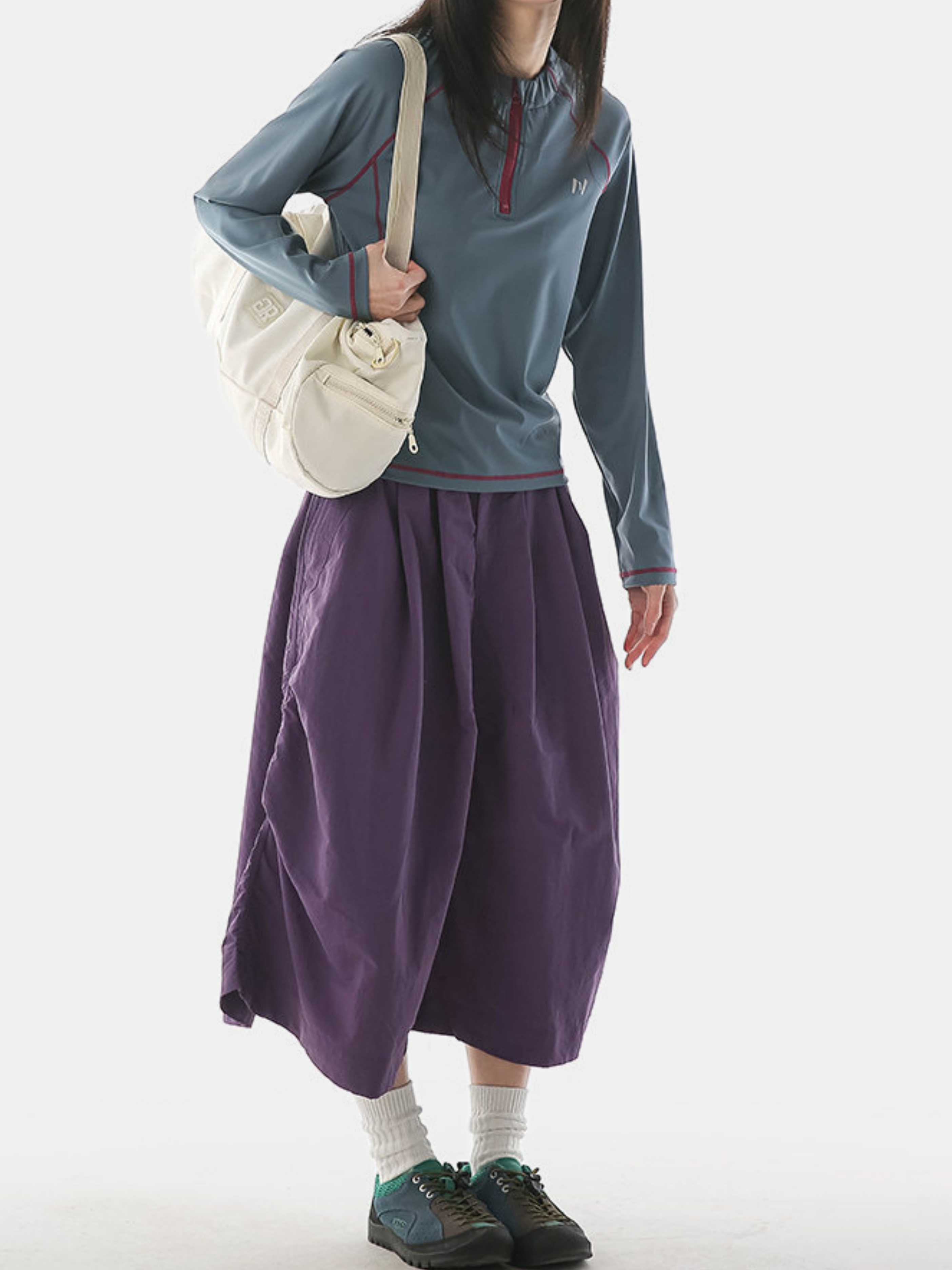 Clifftide - Women's Water-Repellent Quick-Dry Crinkle Midi Skirt