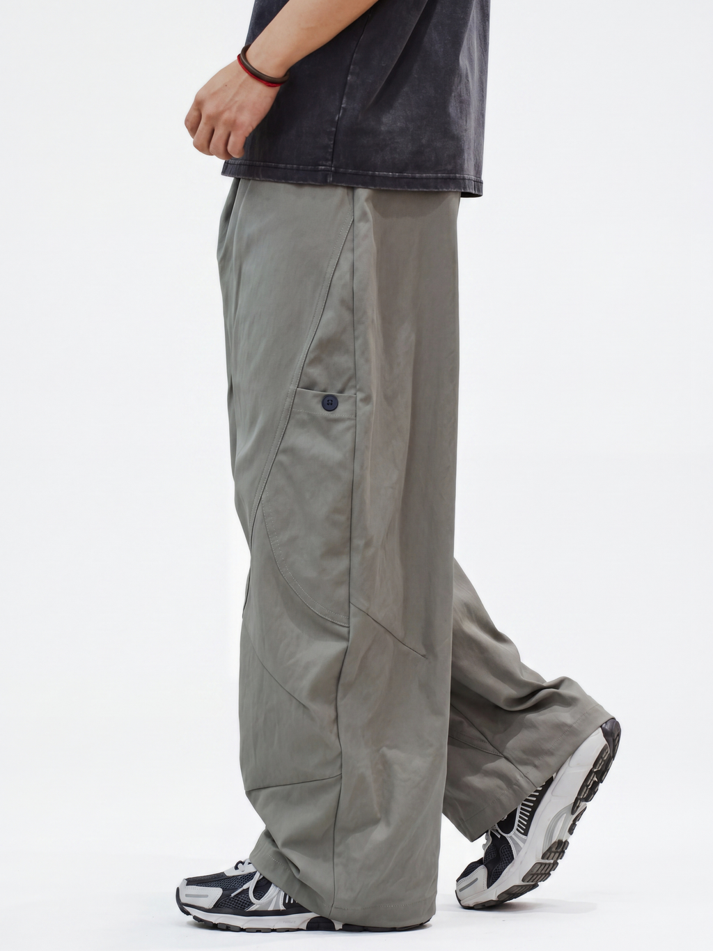 OwlWing - Men's Durable Curved Wide-Leg Cargo Pants