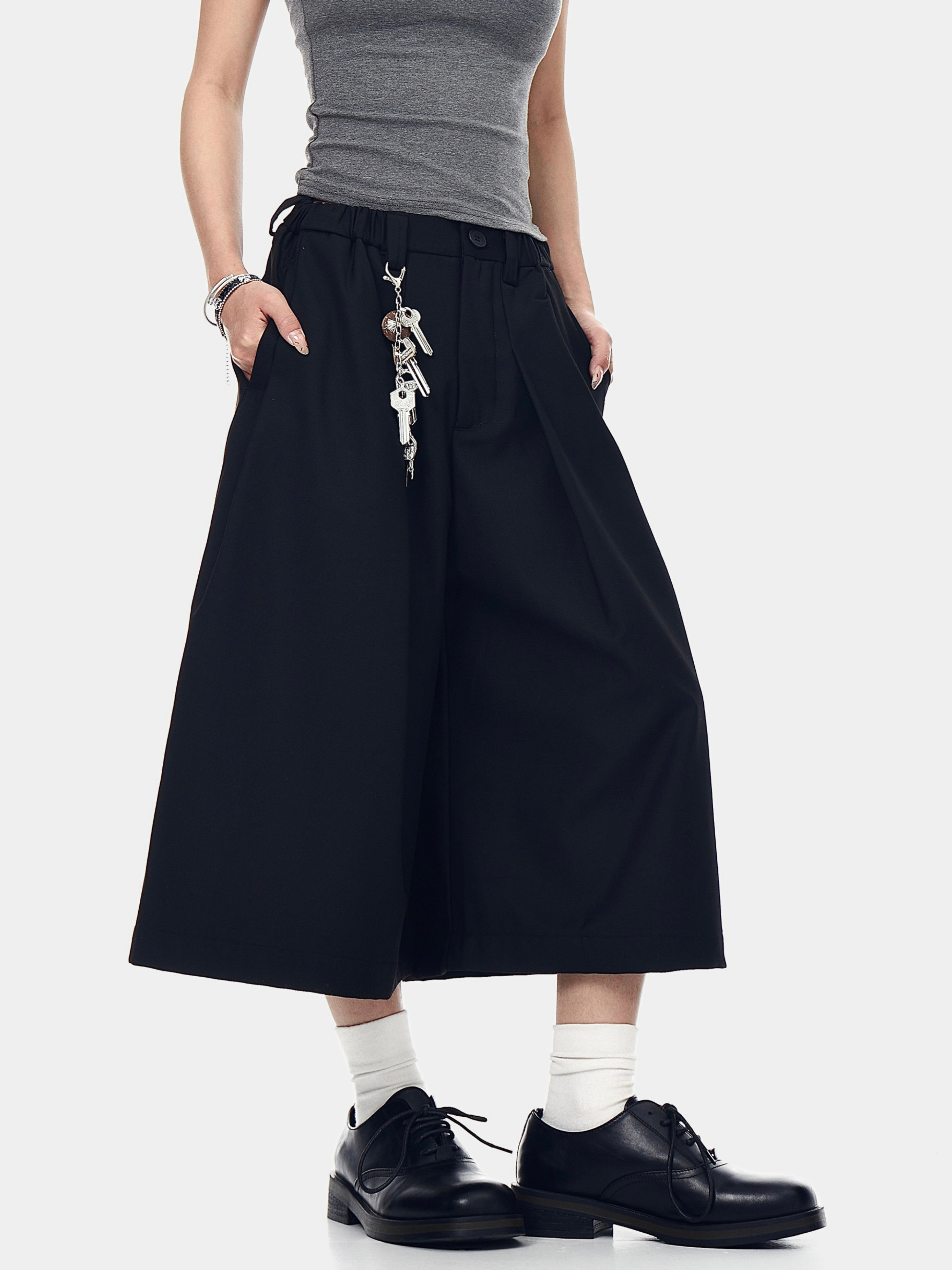 Thunderbark - Women's Wrinkle-Resistant Wide-Leg Cropped Pants