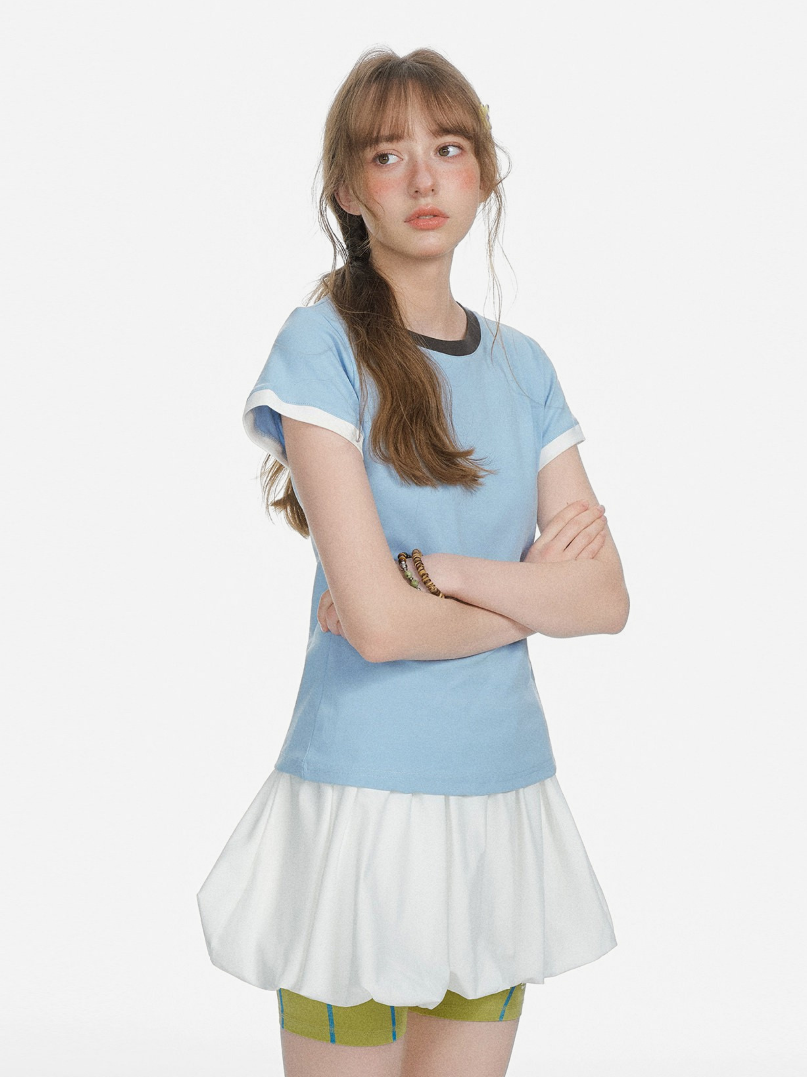 Aquaflow - Women's Color-Block Slim Fit Cropped T-Shirt