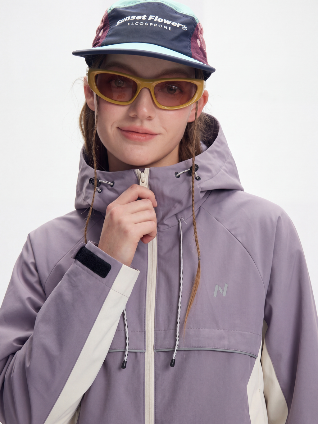 AlpineClimb - Women's Water-Repellent Cropped Hooded Shell Jacket