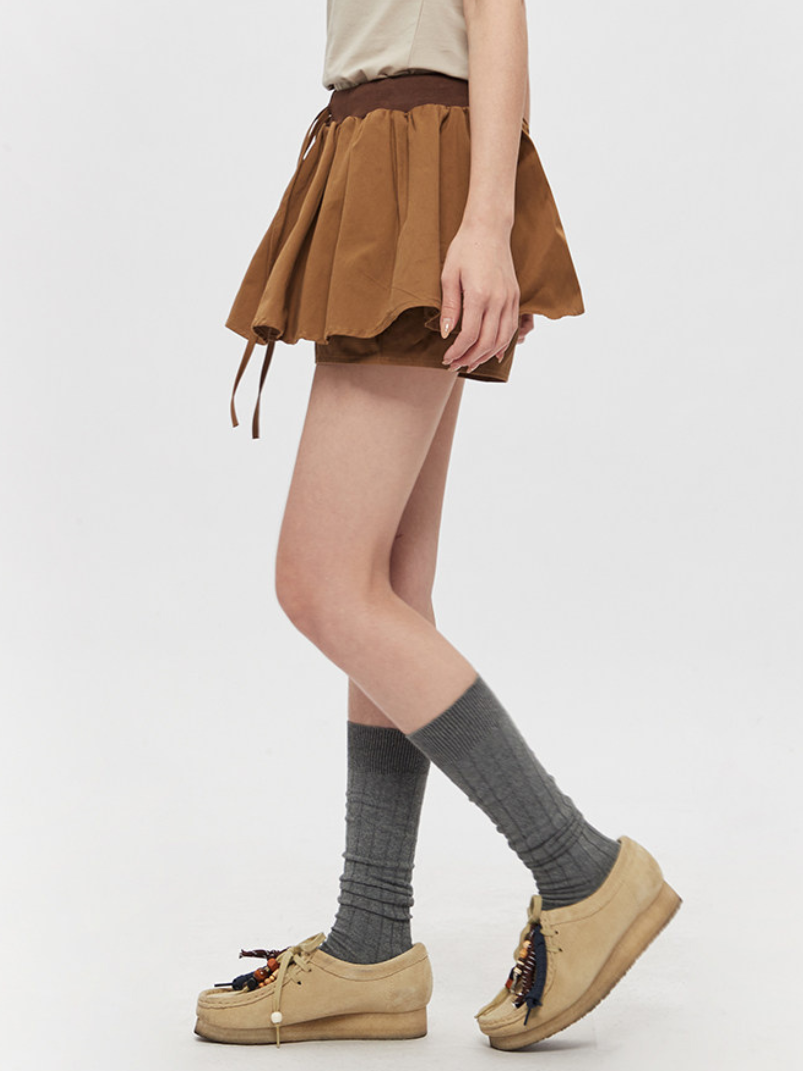AirSwirl - Women's Drawstring Elastic Waist Pleated Skirt