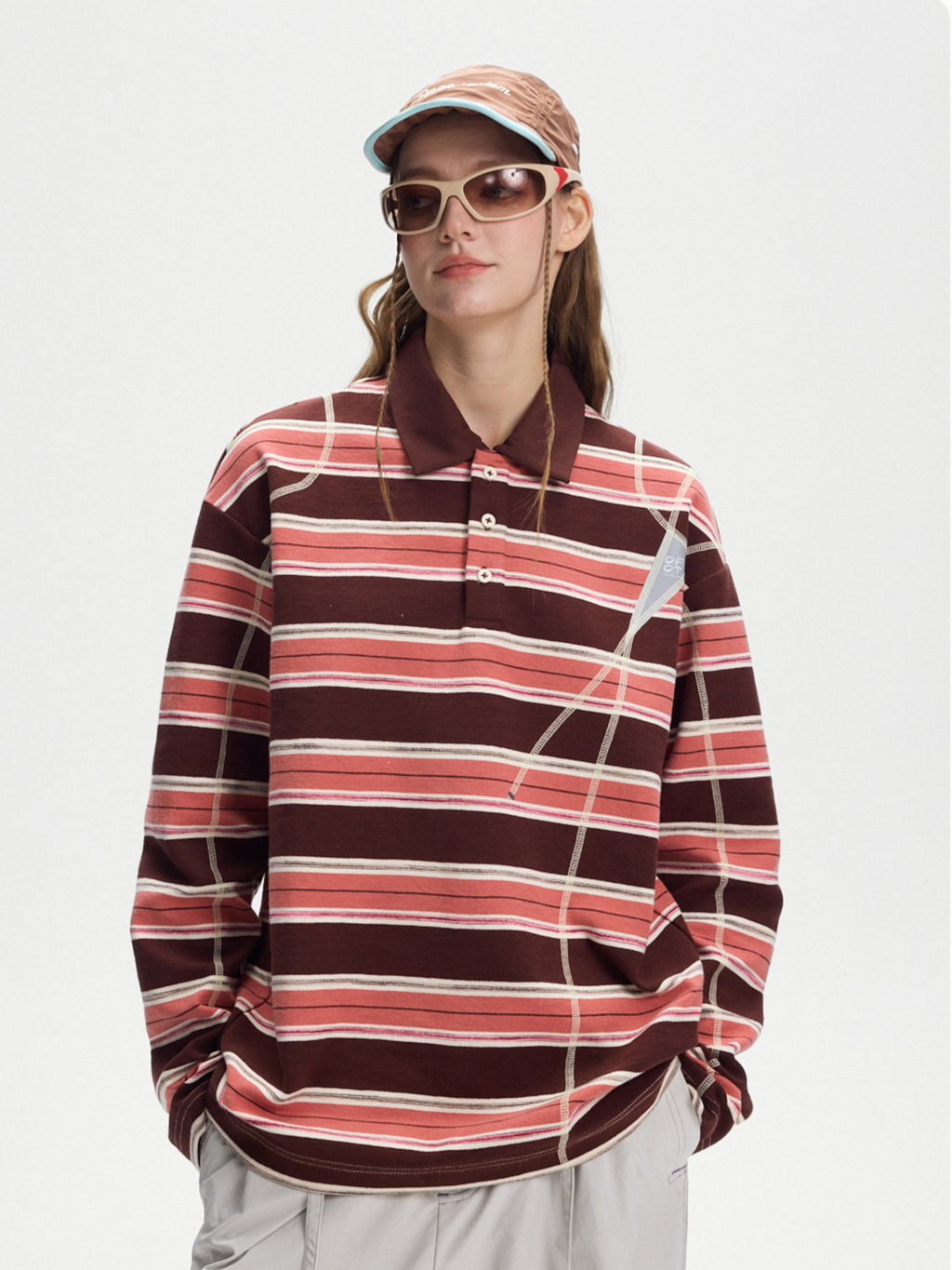Staple - Women's UPF50+ Protection Striped Knit Long Sleeve Polo Shirt