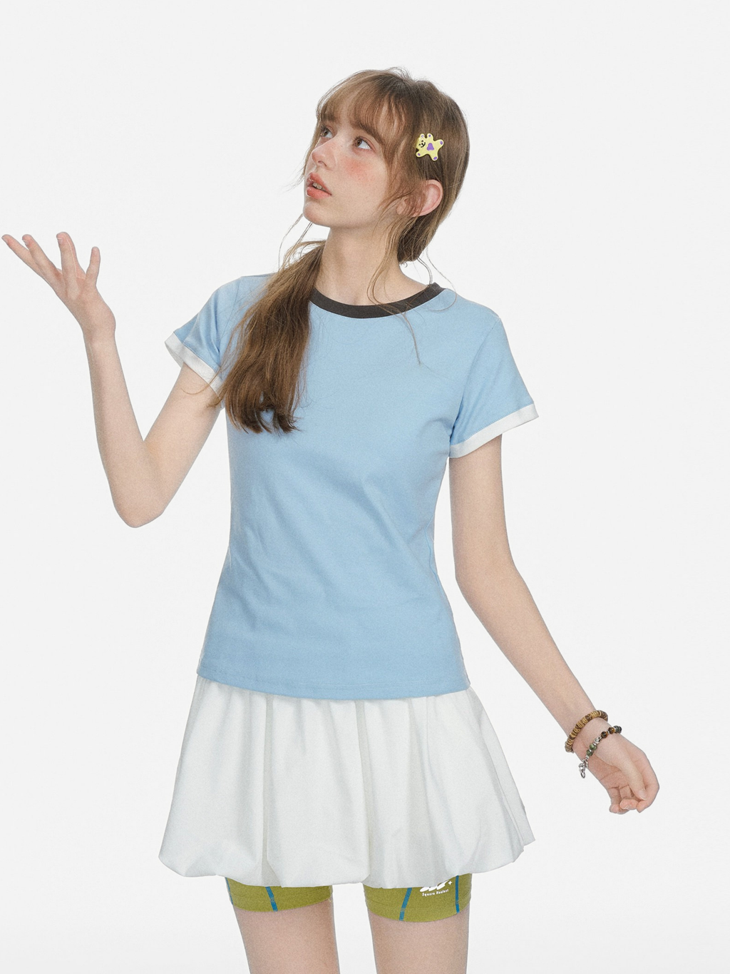 Aquaflow - Women's Color-Block Slim Fit Cropped T-Shirt