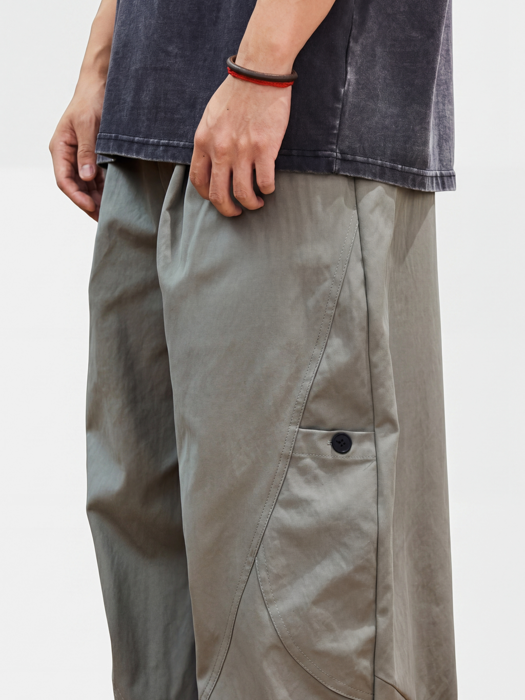OwlWing - Men's Durable Curved Wide-Leg Cargo Pants