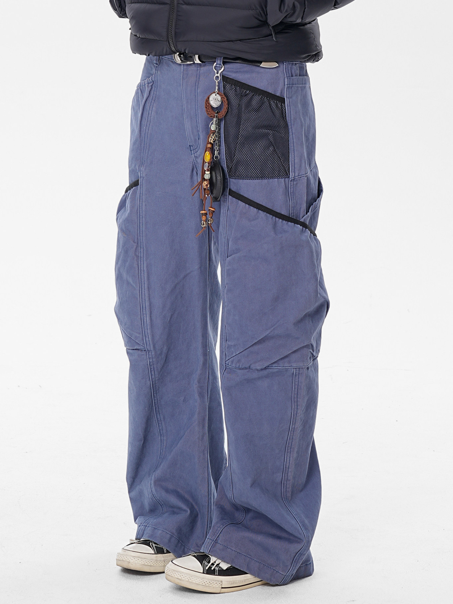 SleekLine - Men's Cross-Strap Multi-Pocket Curved Cargo Pants