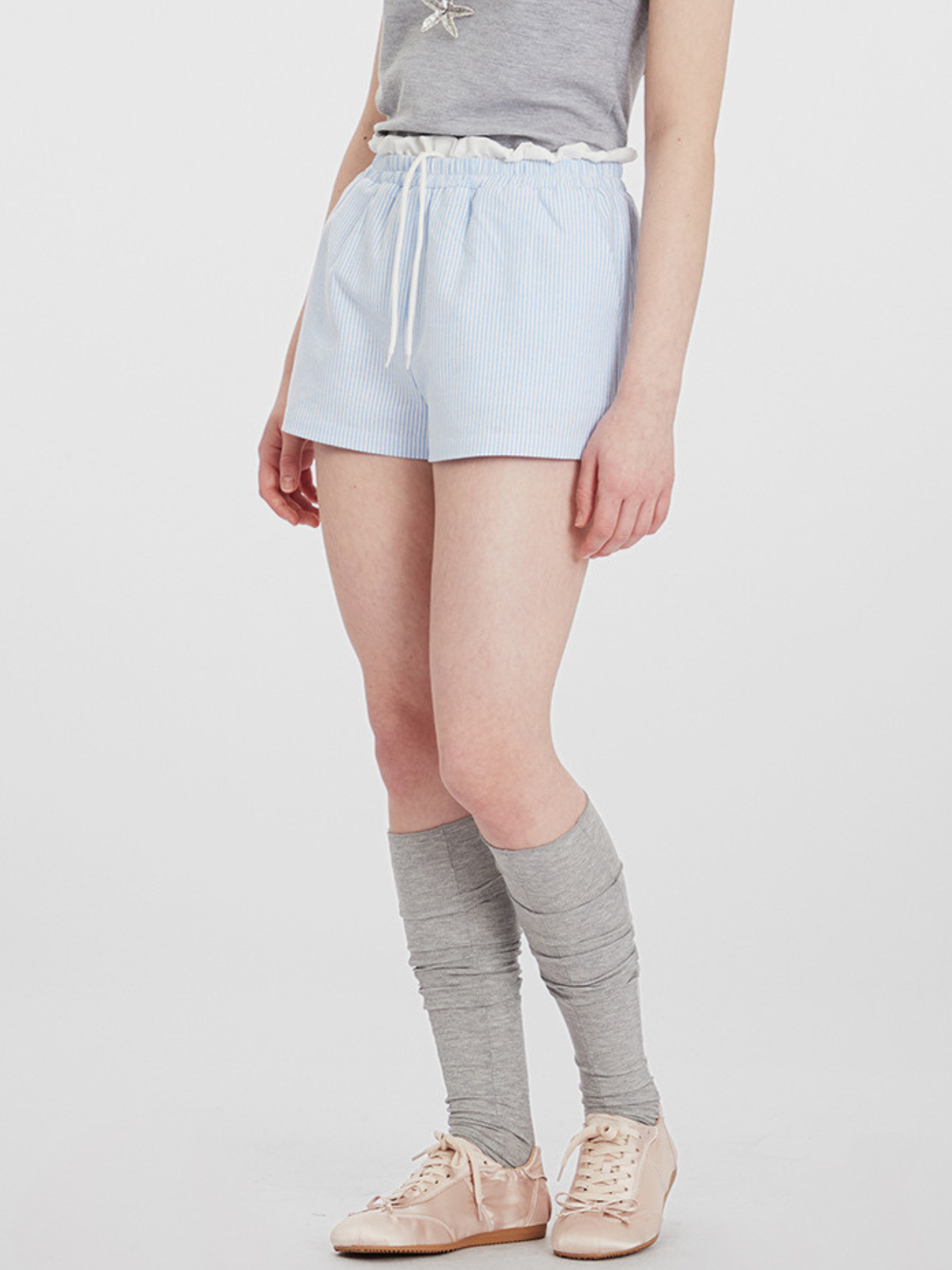 SkyLight - Women's Striped Double-Waist Casual Shorts