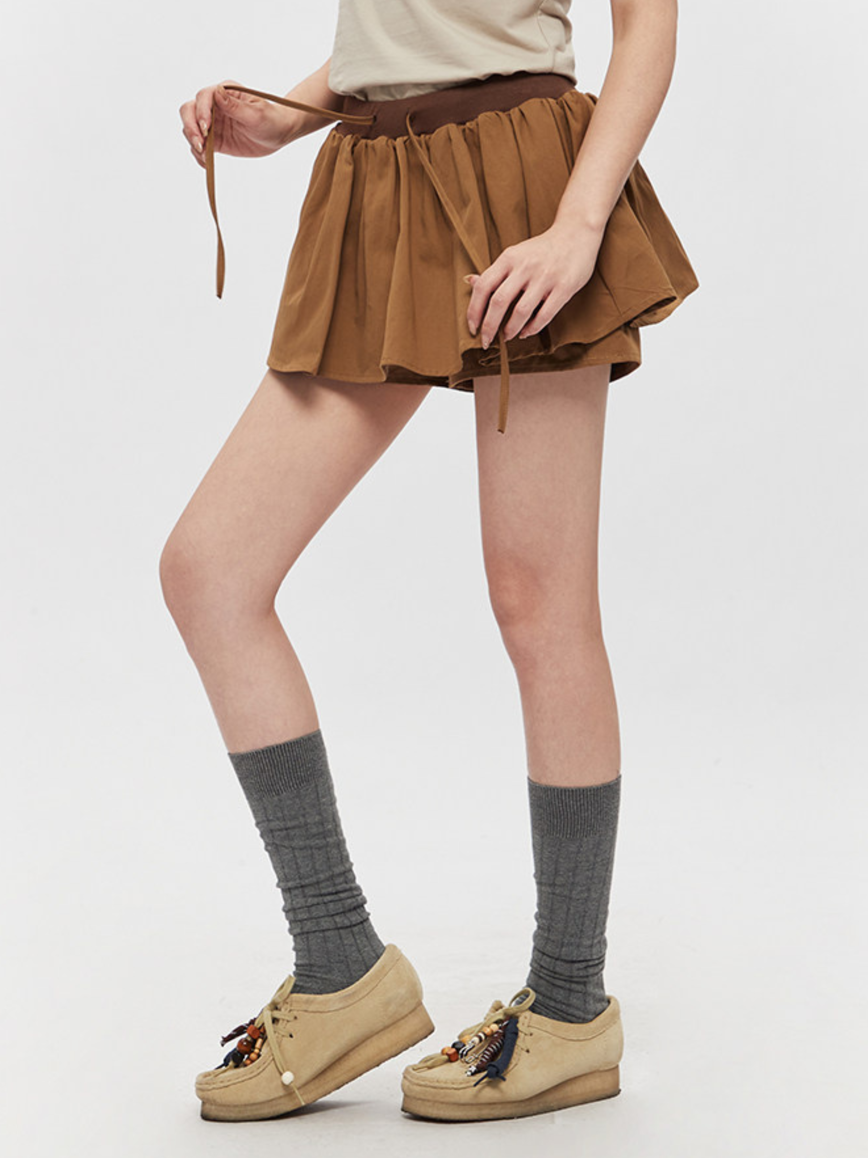 AirSwirl - Women's Drawstring Elastic Waist Pleated Skirt