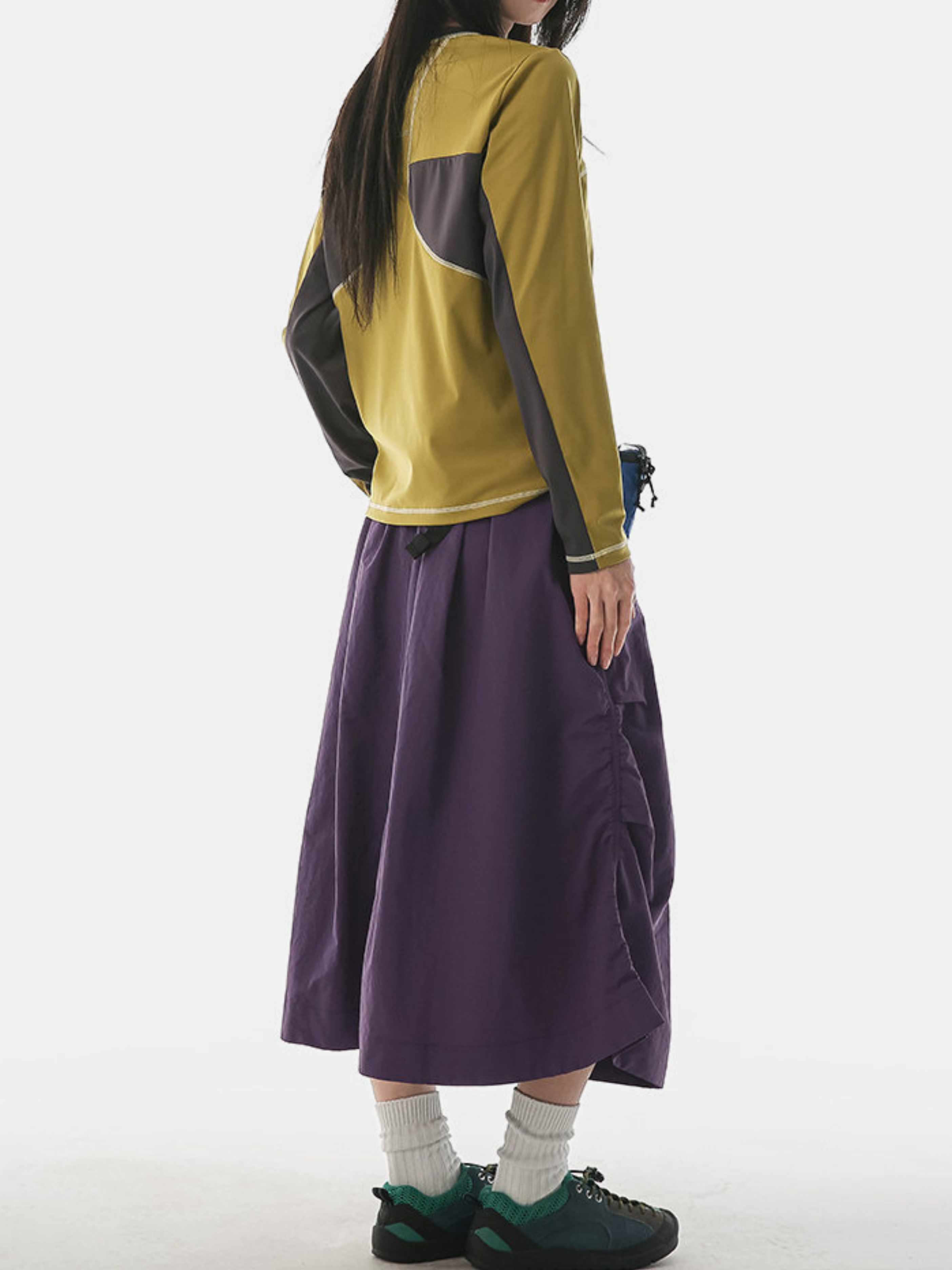 Clifftide - Women's Water-Repellent Quick-Dry Crinkle Midi Skirt