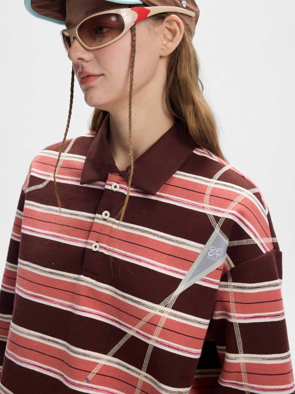 Staple - Women's UPF50+ Protection Striped Knit Long Sleeve Polo Shirt