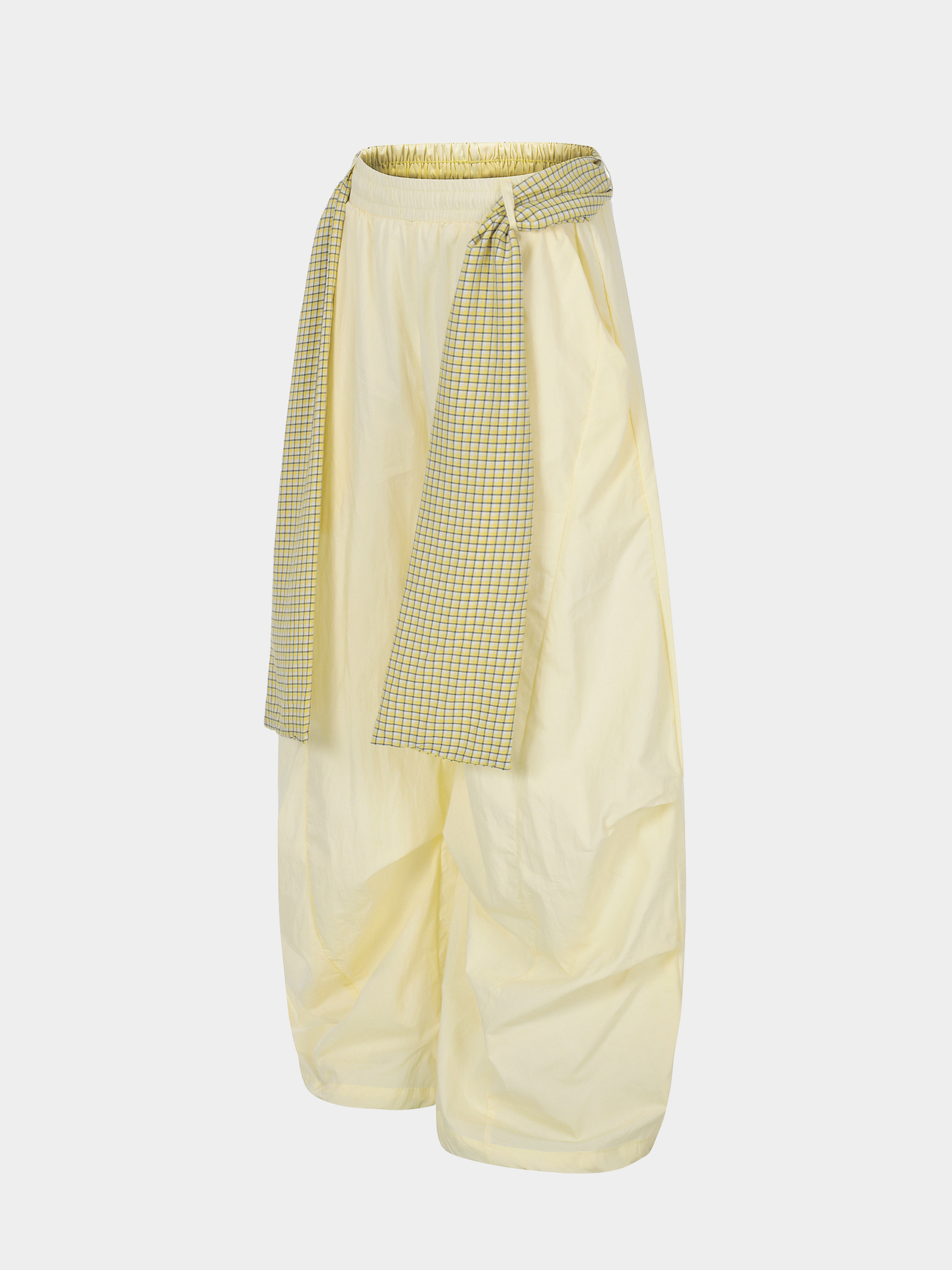 SoftEarth - Women's Plaid Panel Belt Straight-Leg Pants