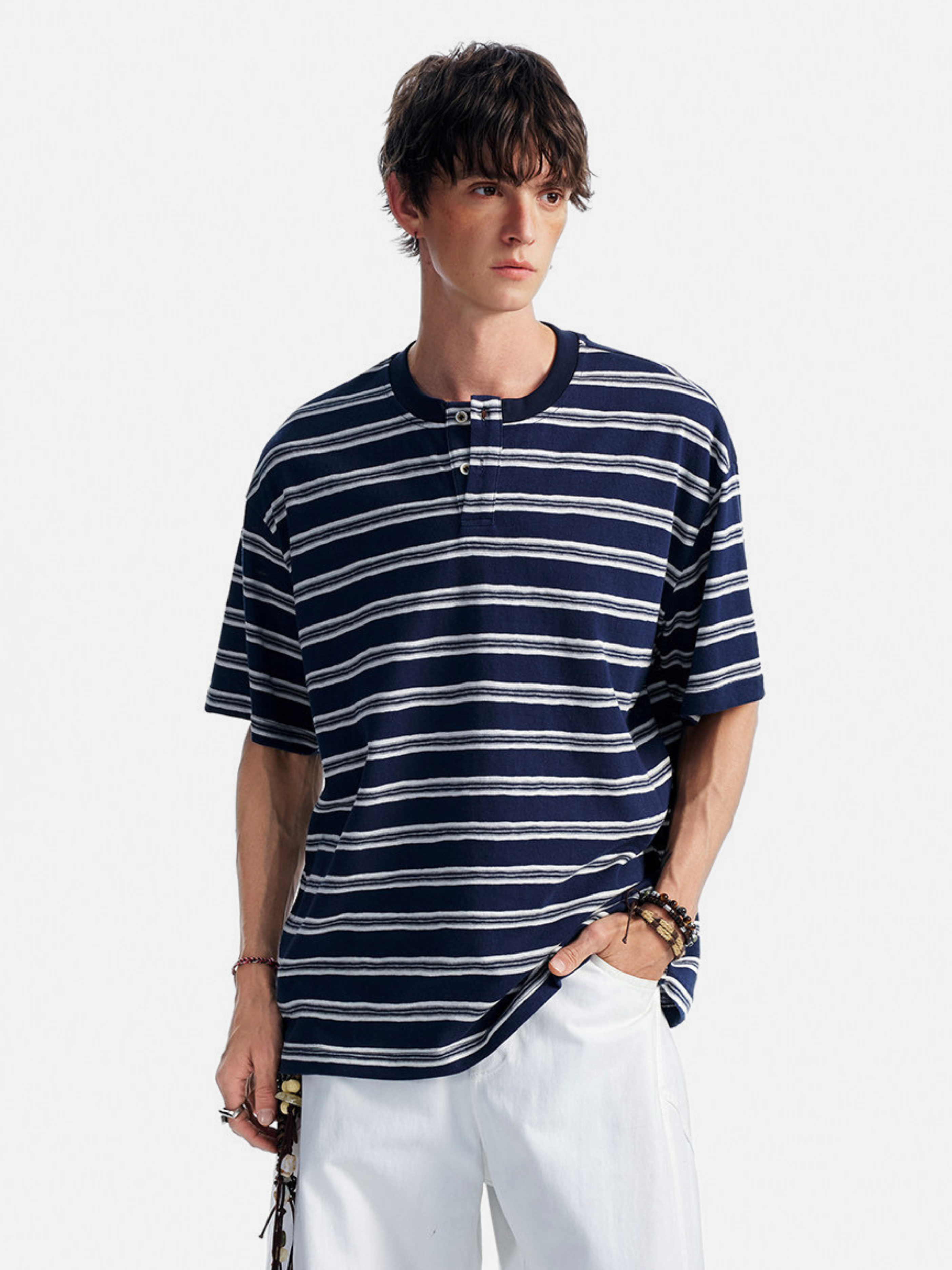 CrestWrap - Men's Lyocell Blend Henley Short Sleeve T-Shirt