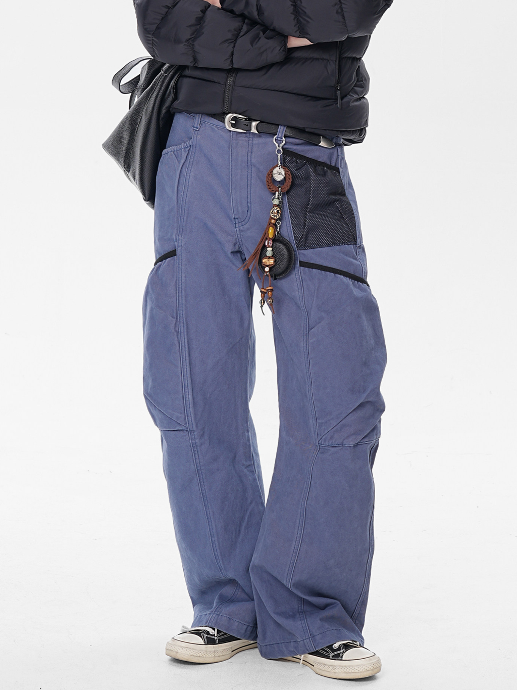 SleekLine - Men's Cross-Strap Multi-Pocket Curved Cargo Pants