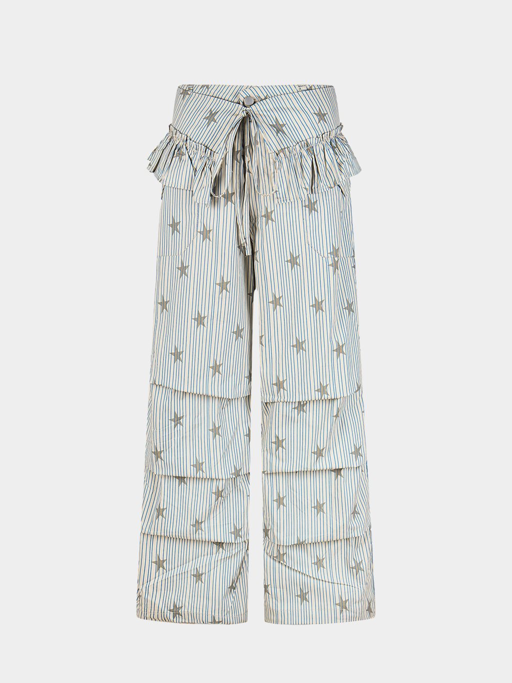 Ashflow - Women's Striped Star Print Cargo Pants