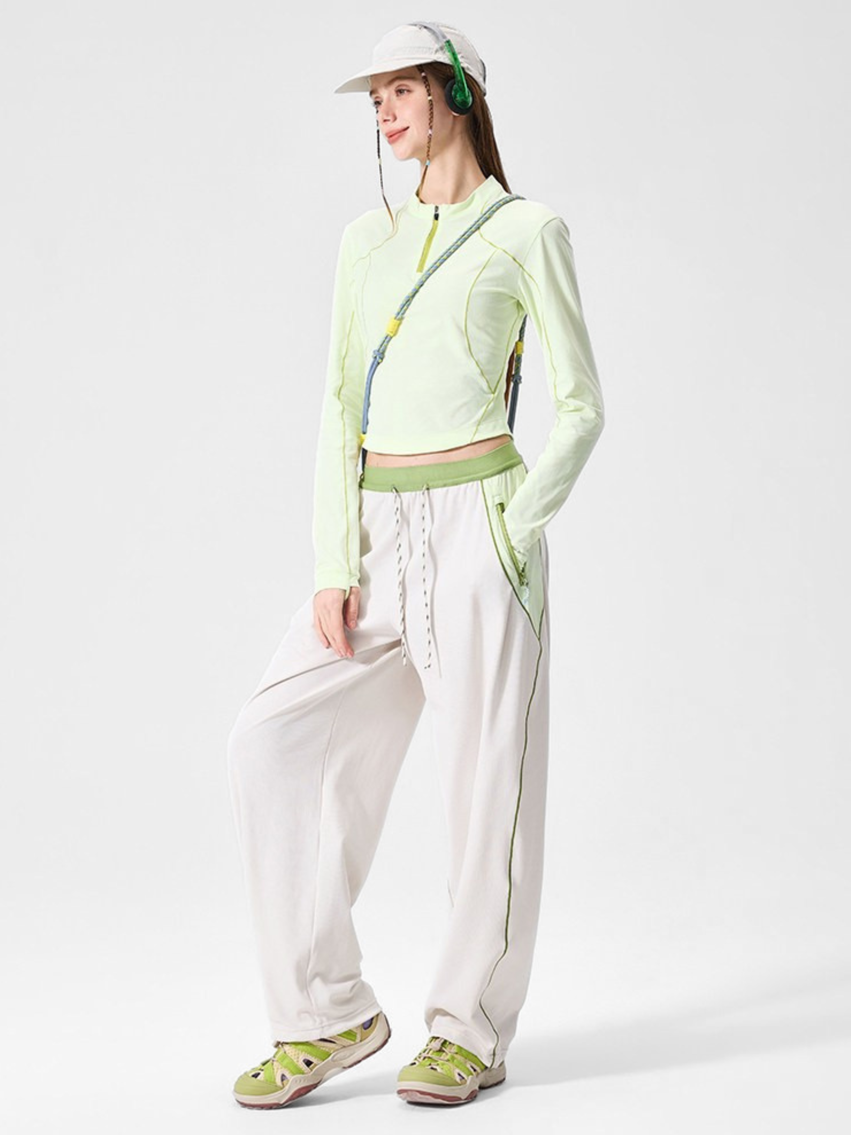 RunFlow - Unisex Contrast Stitch Lightweight Quick-Dry Paratrooper Pants