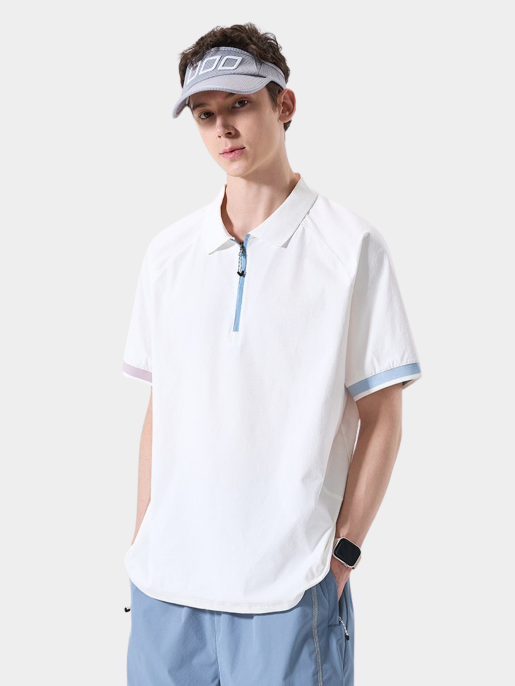 ChillFlask - Unisex Antibacterial Quick-Dry Half-Zip Polo T-Shirt