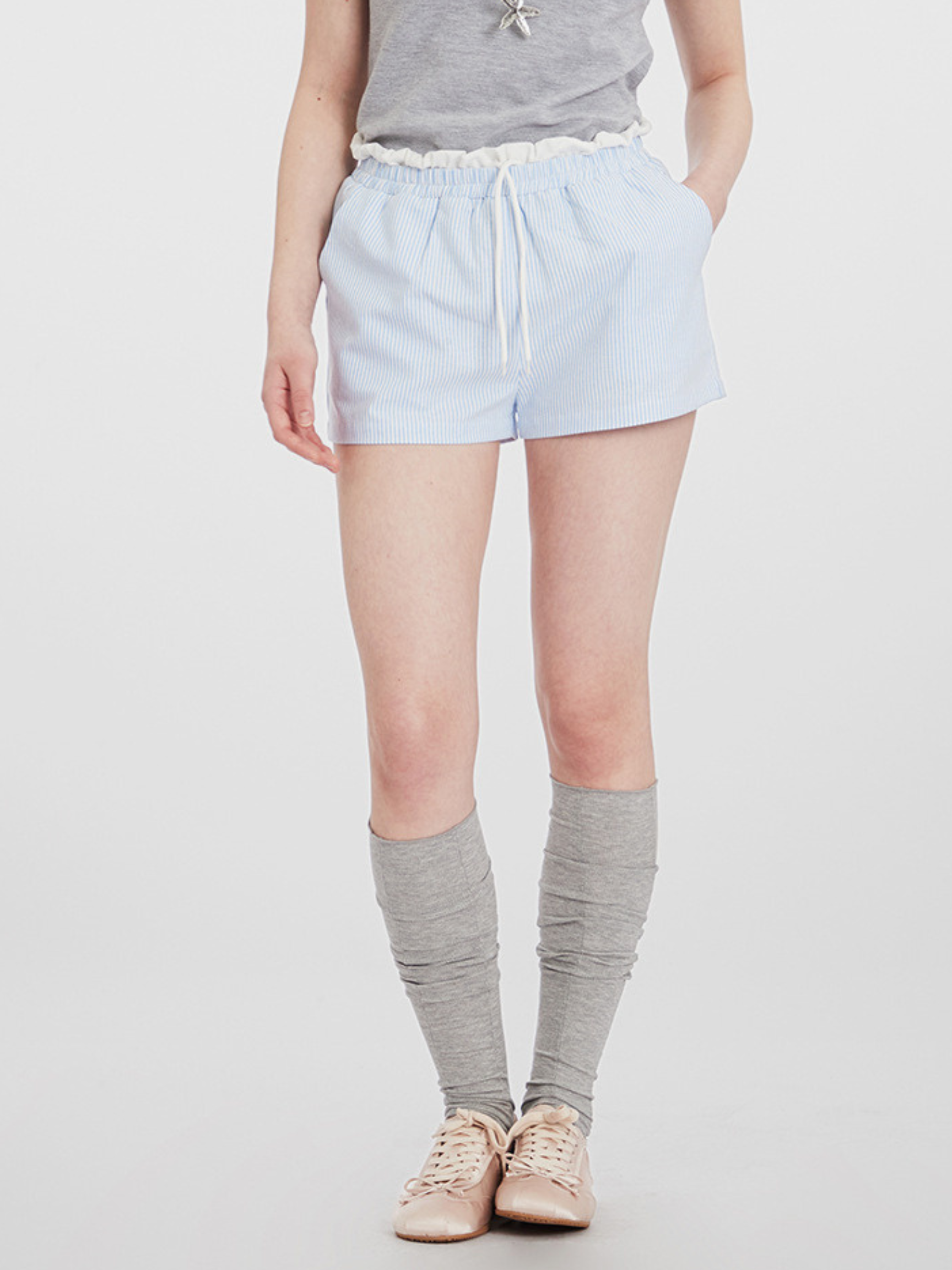 SkyLight - Women's Striped Double-Waist Casual Shorts