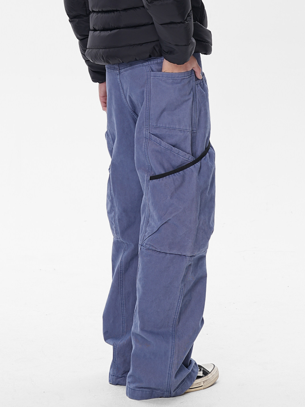 SleekLine - Men's Cross-Strap Multi-Pocket Curved Cargo Pants