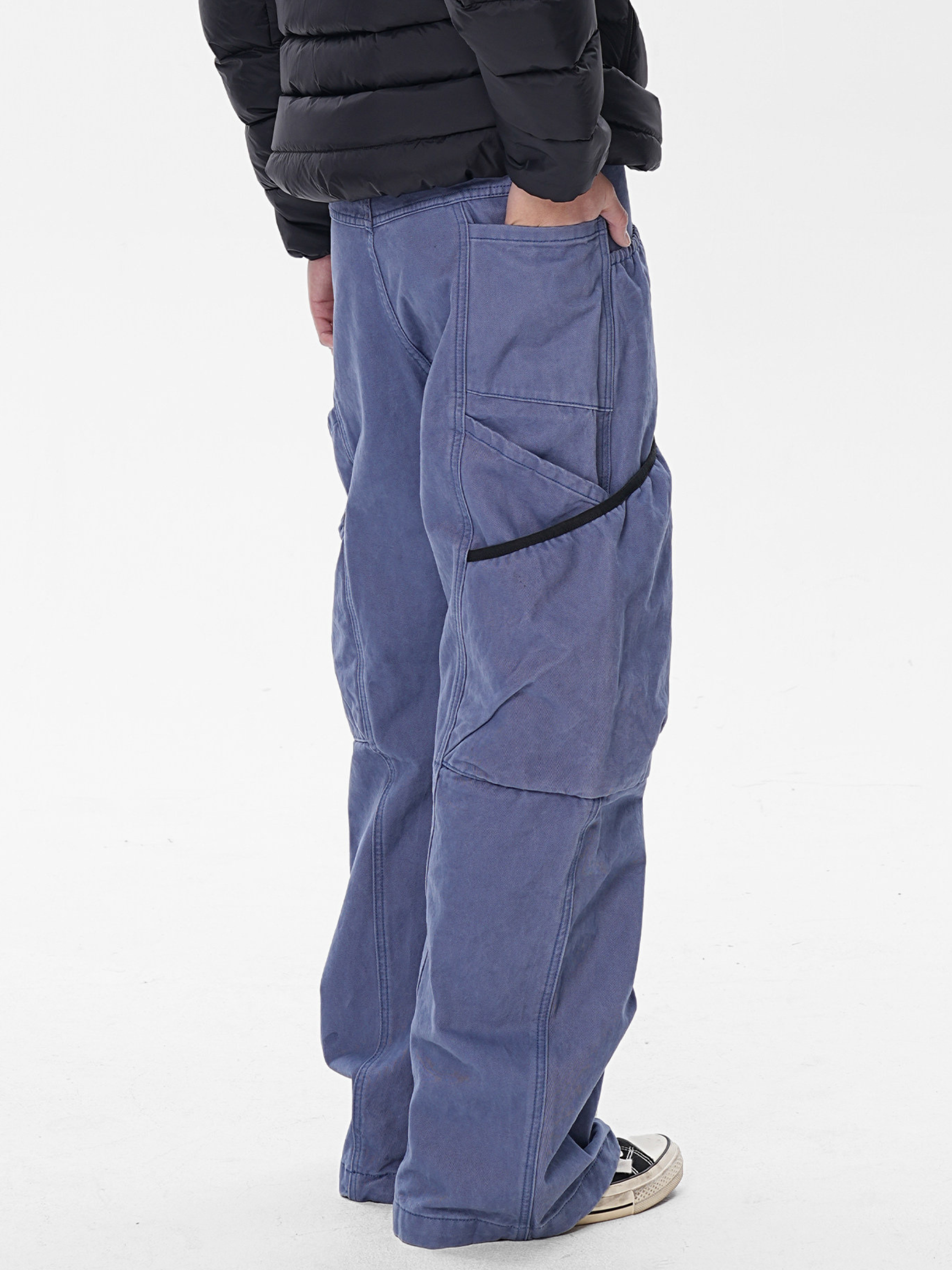 SleekLine - Men's Cross-Strap Multi-Pocket Curved Cargo Pants