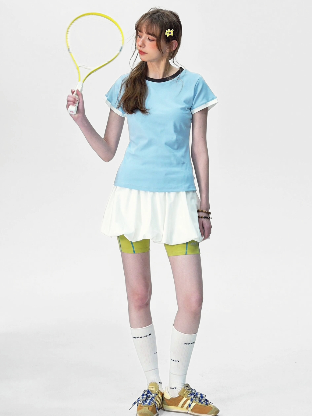 Aquaflow - Women's Color-Block Slim Fit Cropped T-Shirt