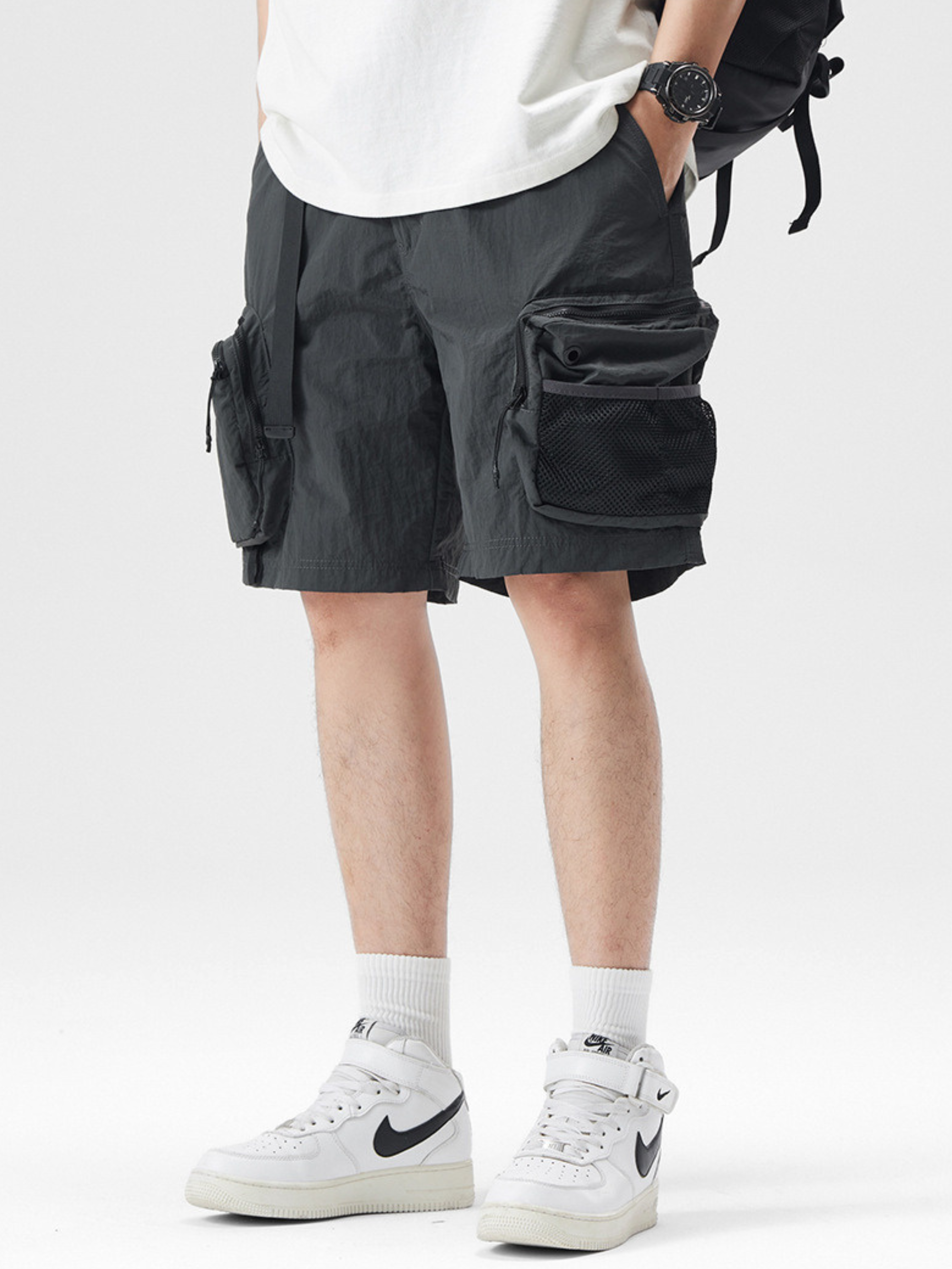 AlpineCrag - Men's Breathable Wrinkle-Resistant Cargo Shorts