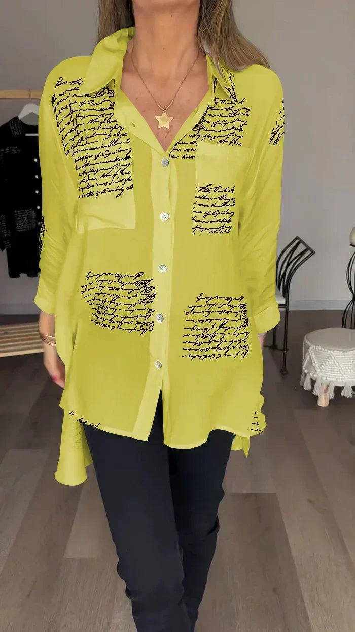 New Letter Print Fashion Lapel Shirt (Buy 2 Free Shipping)