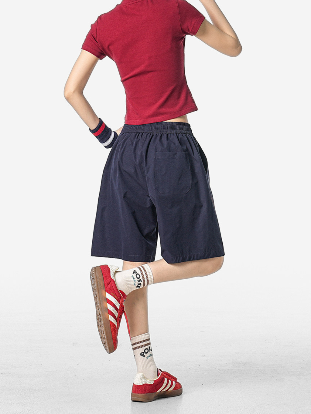 FoxLeap - Unisex Contrast Stitch Lightweight Breathable Sport Shorts