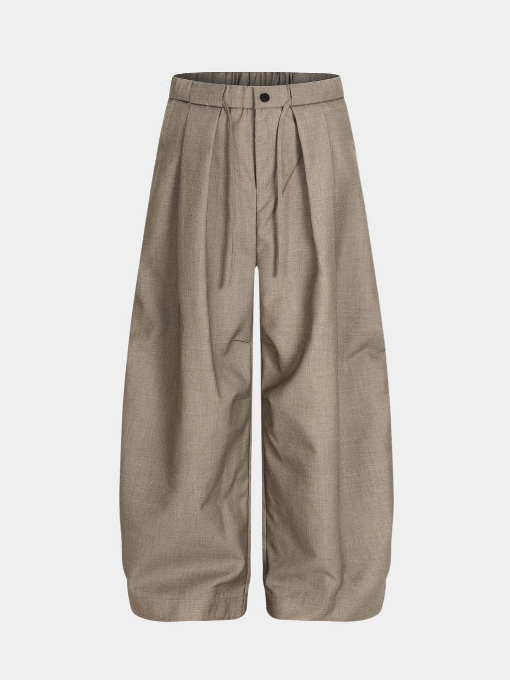 Ashshine - Women's Pleated Drawstring Waist Wide-Leg Tailored Pants