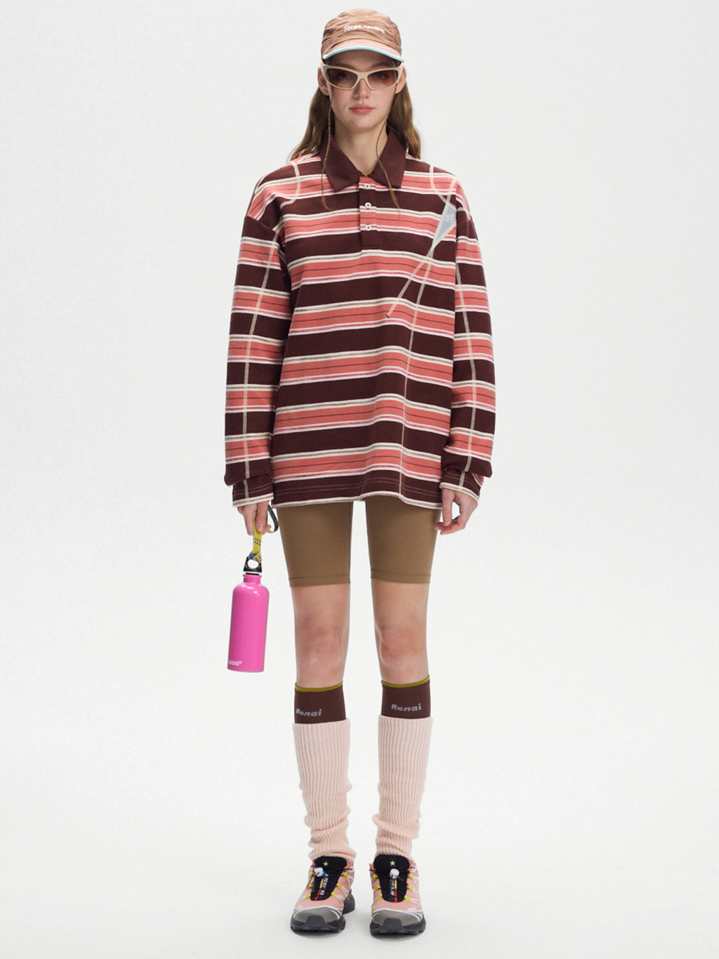 Staple - Women's UPF50+ Protection Striped Knit Long Sleeve Polo Shirt