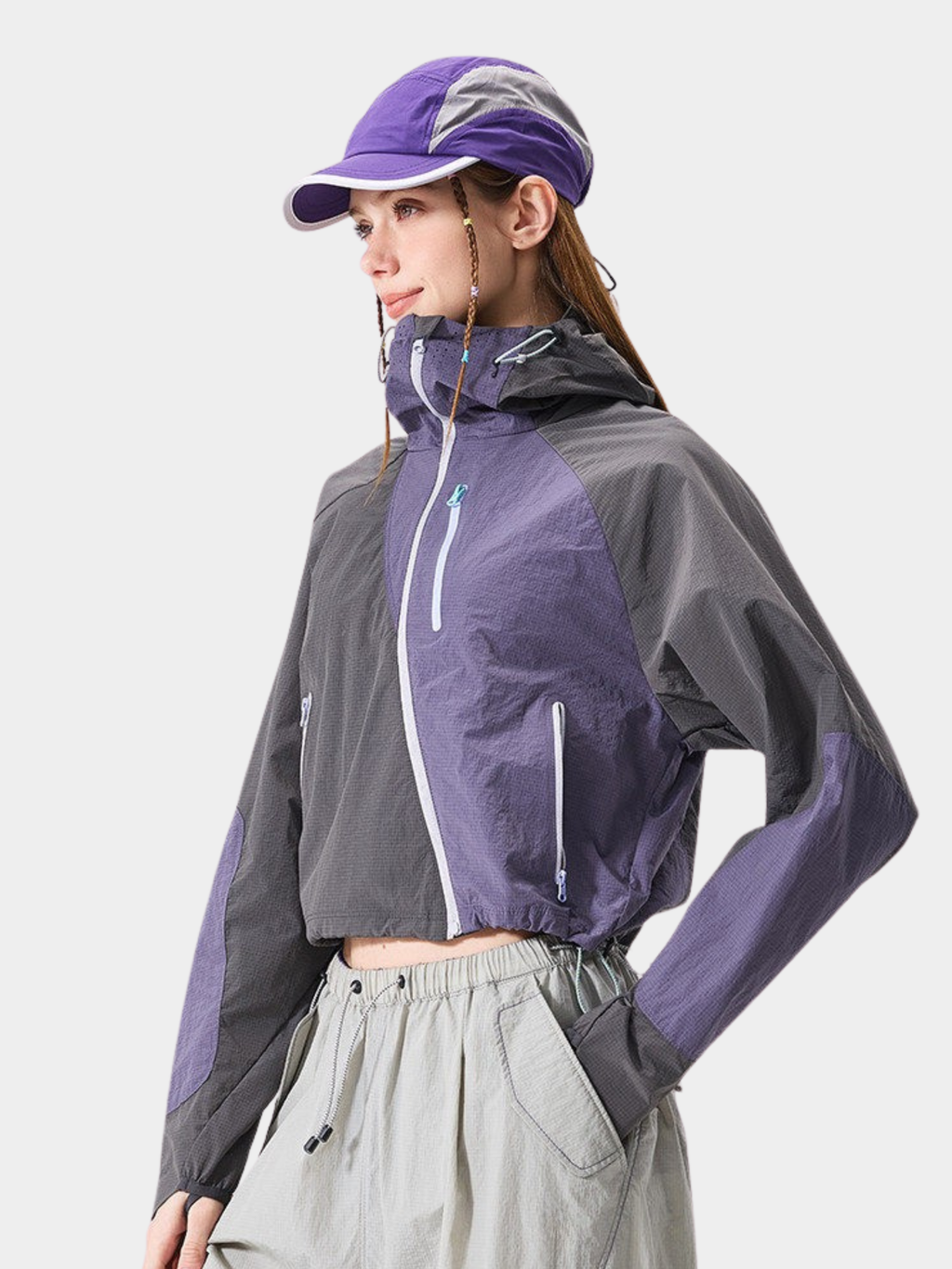 FrostFold - Women's UPF50+ Cropped Hooded Sun Protection Jacket