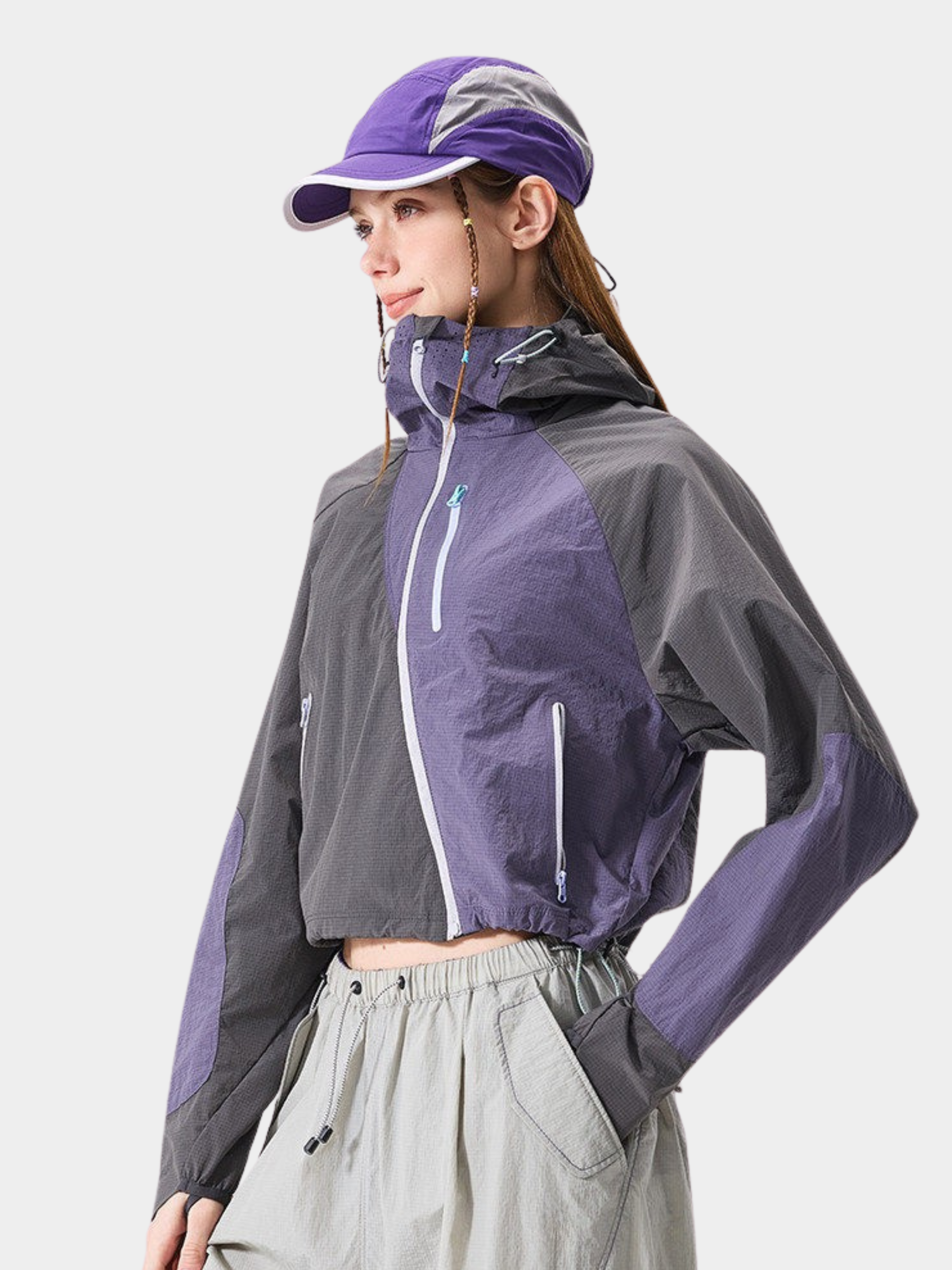 FrostFold - Women's UPF50+ Cropped Hooded Sun Protection Jacket