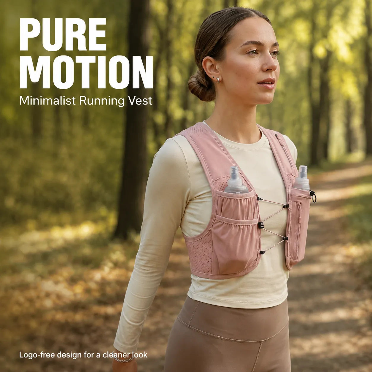 Lightweight Running Hydration Vest with 9 Pockets & Adjustable Fit