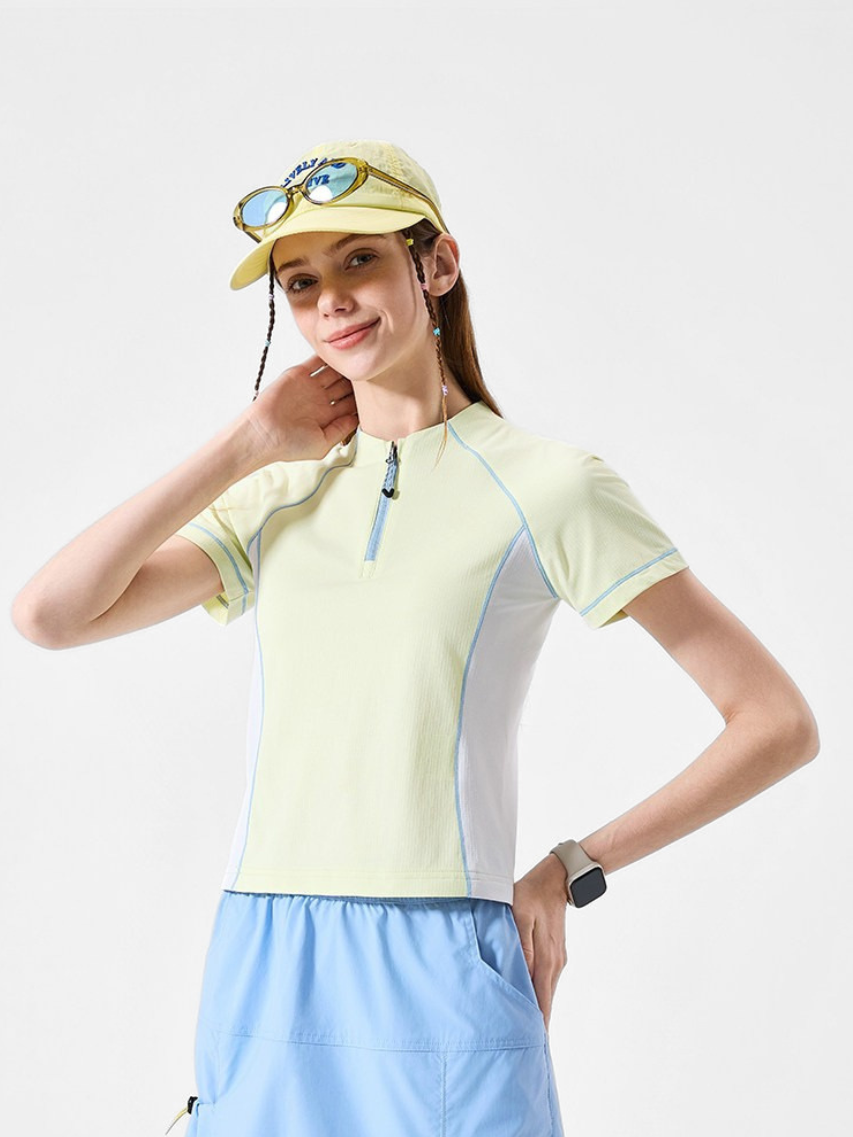 ChillCanopy - Women's UPF50+ Protection Antibacterial Half-Zip T-Shirt