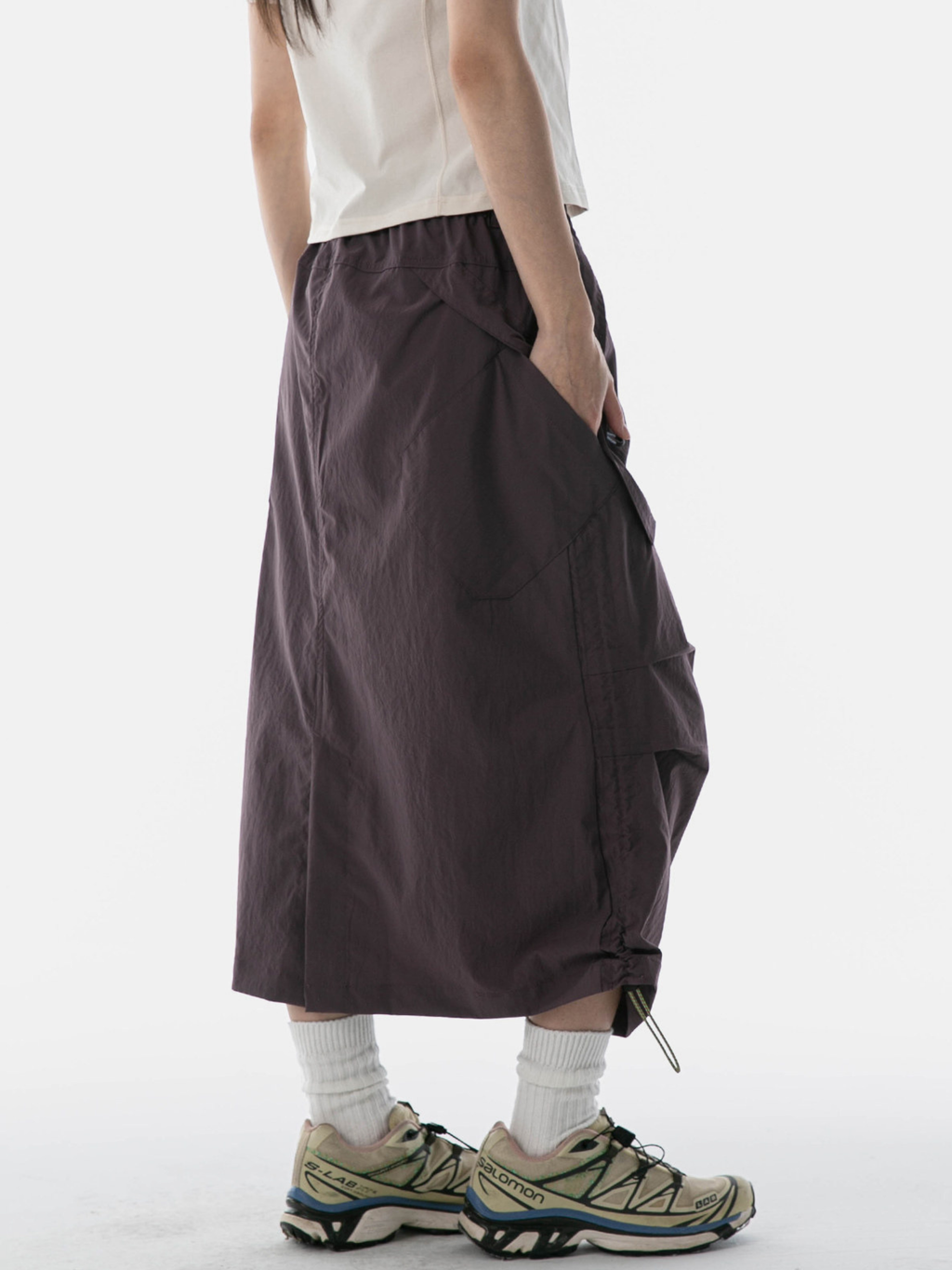 MontView - Women's Quick-Dry Drawstring Utility Midi Skirt