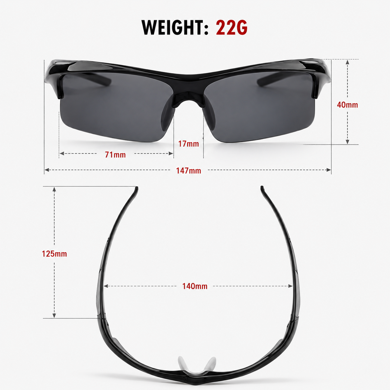 Velo-Pro "Wasp" | Aerodynamic Wrap-Around Polarized Sport Sunglasses