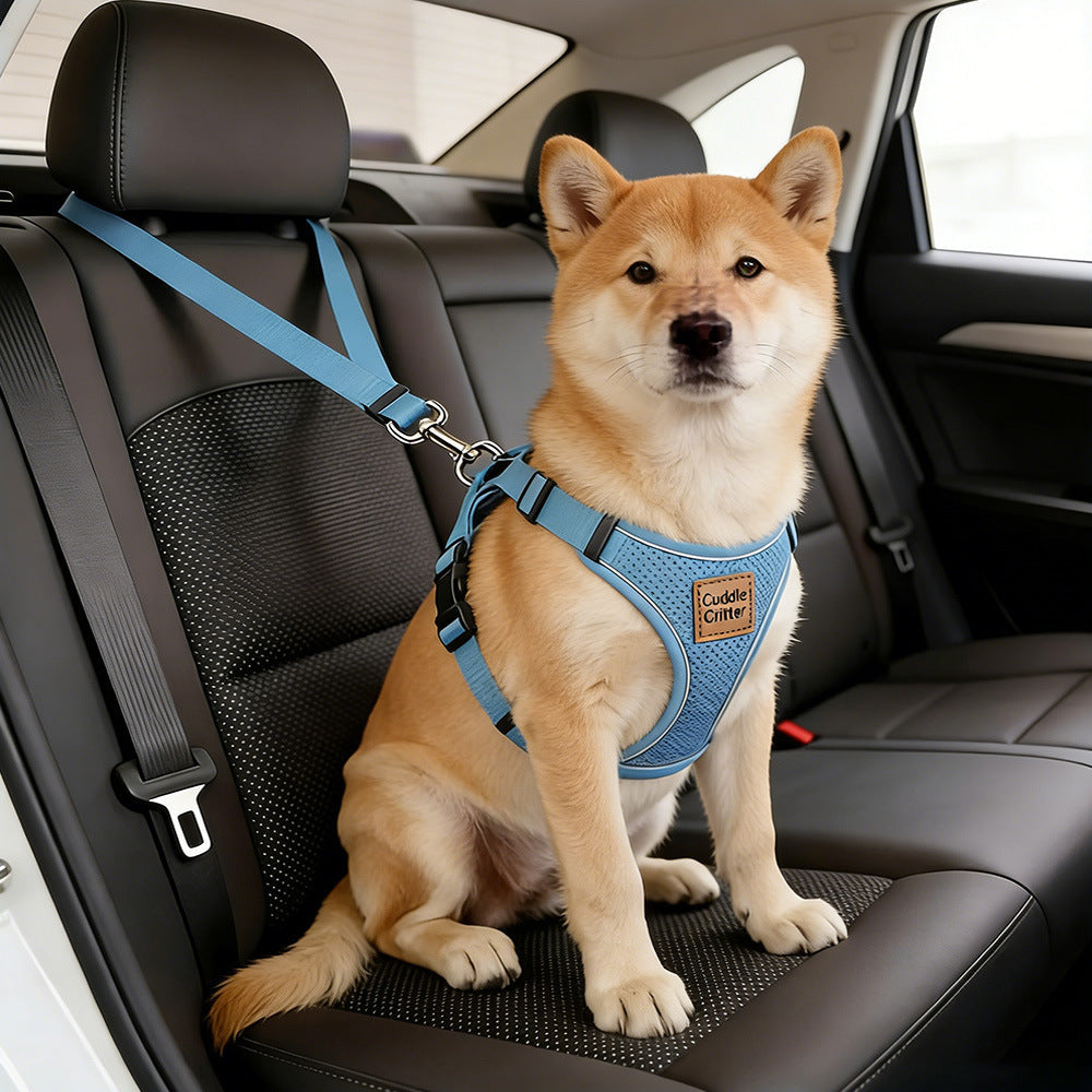 Adjustable Dog Car Seat Belt – Headrest Restraint Leash