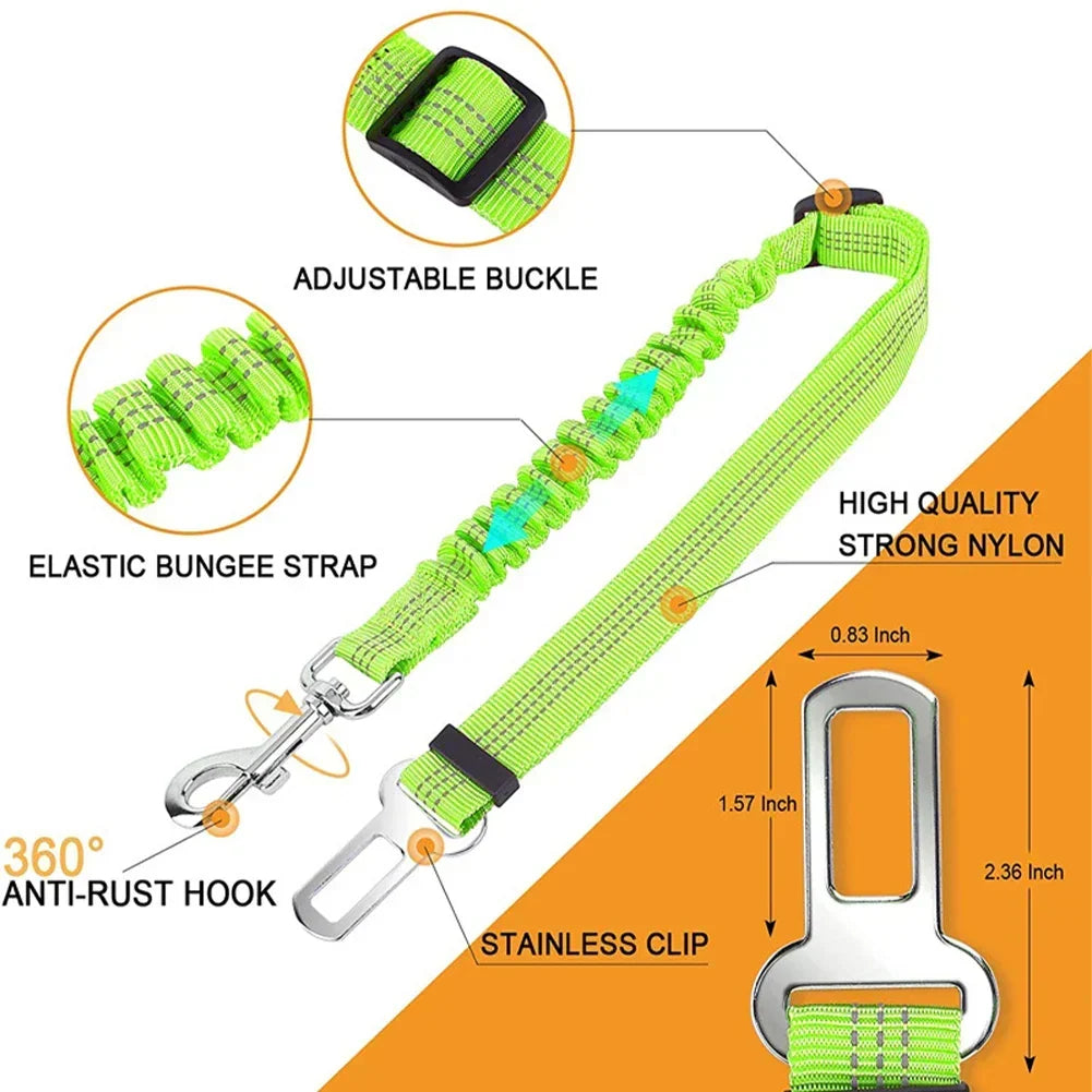 Adjustable Dog Car Seat Belt – Headrest Restraint Leash