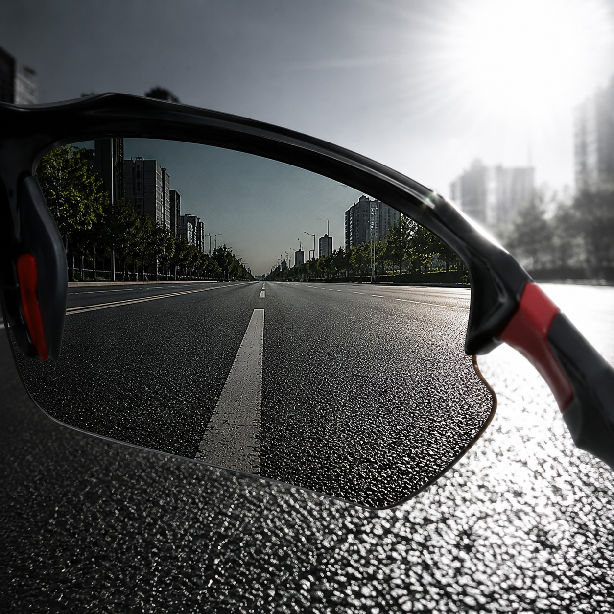 Velo-Pro "Wasp" | Aerodynamic Wrap-Around Polarized Sport Sunglasses